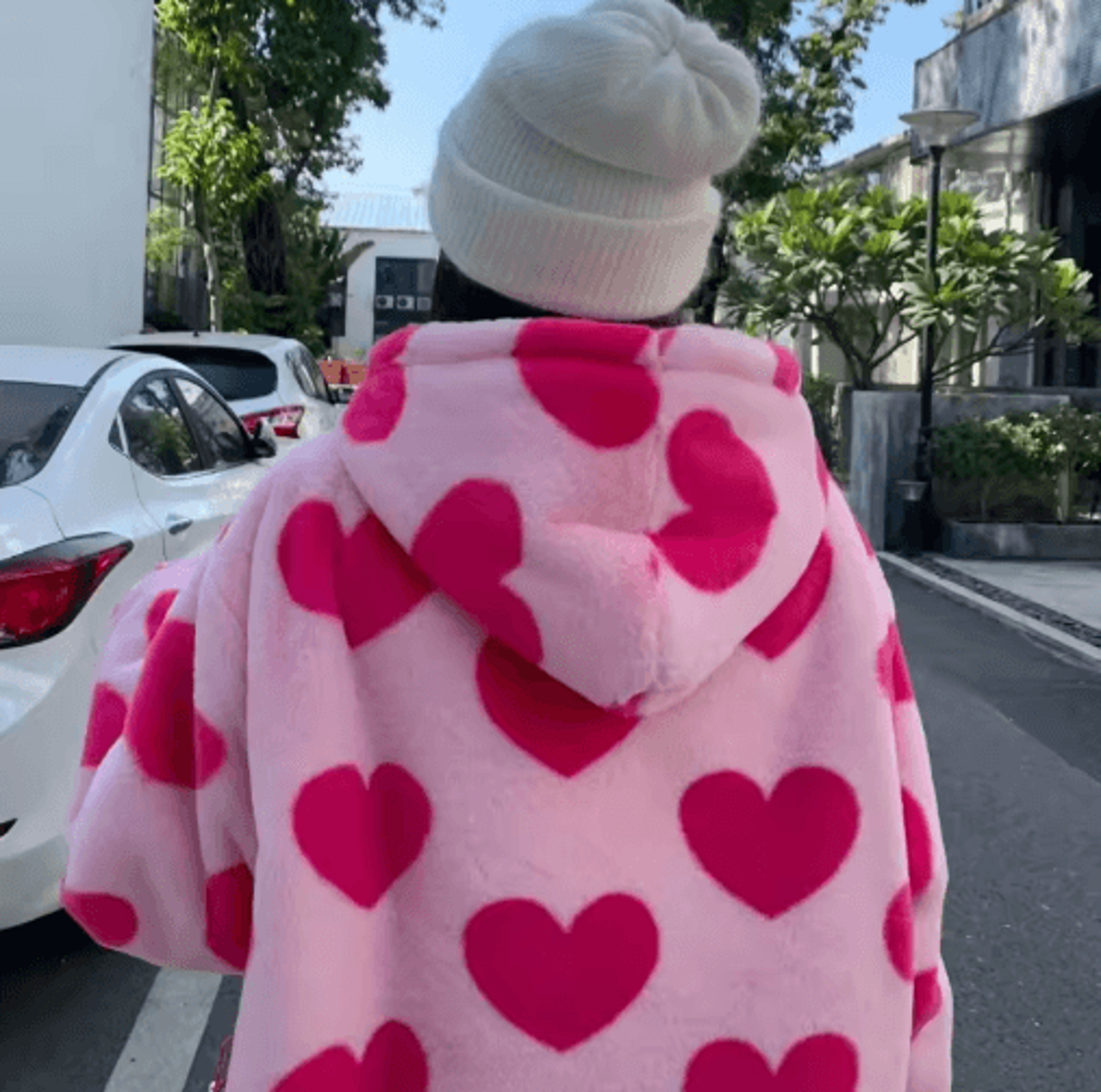 Harajuku Heart Plush Hooded Jacket  Cozy Plush Winter Jacket Women 7