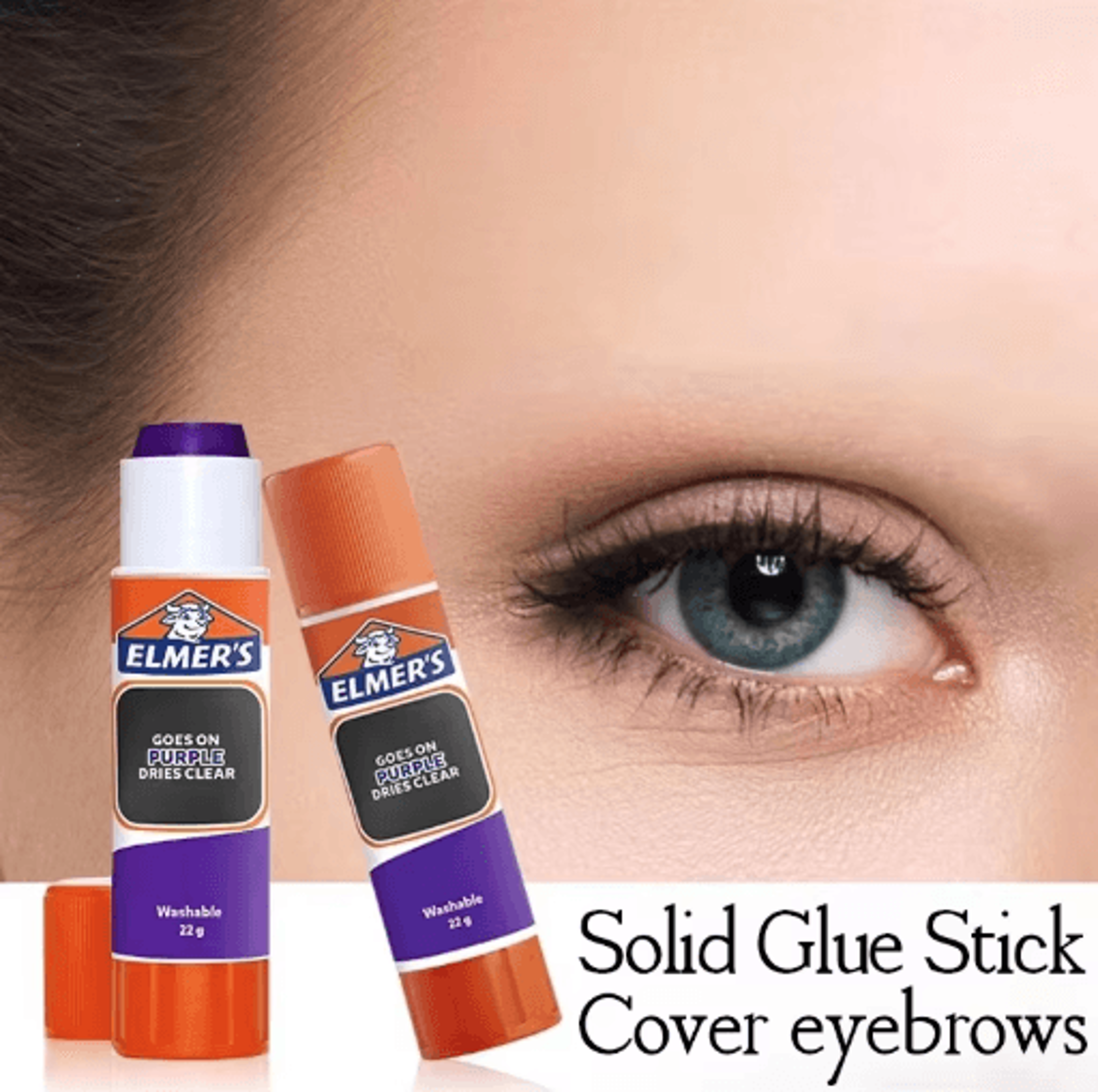 color changing washable glue stick – transparent craft & eyebrow styling essential
