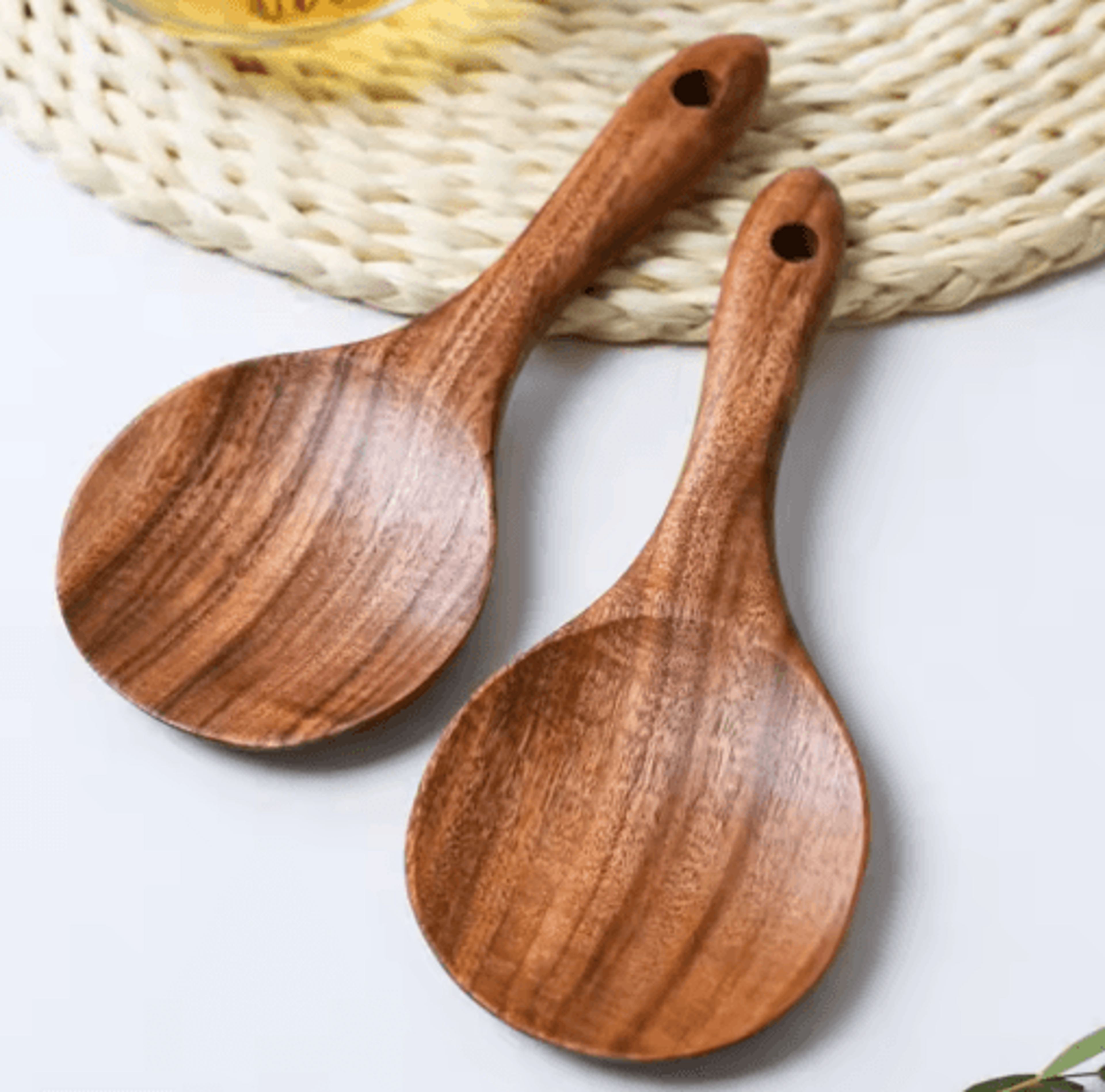 Classic Wooden Rice Spoon Non Stick Rice Paddle  Serving Scoop 6