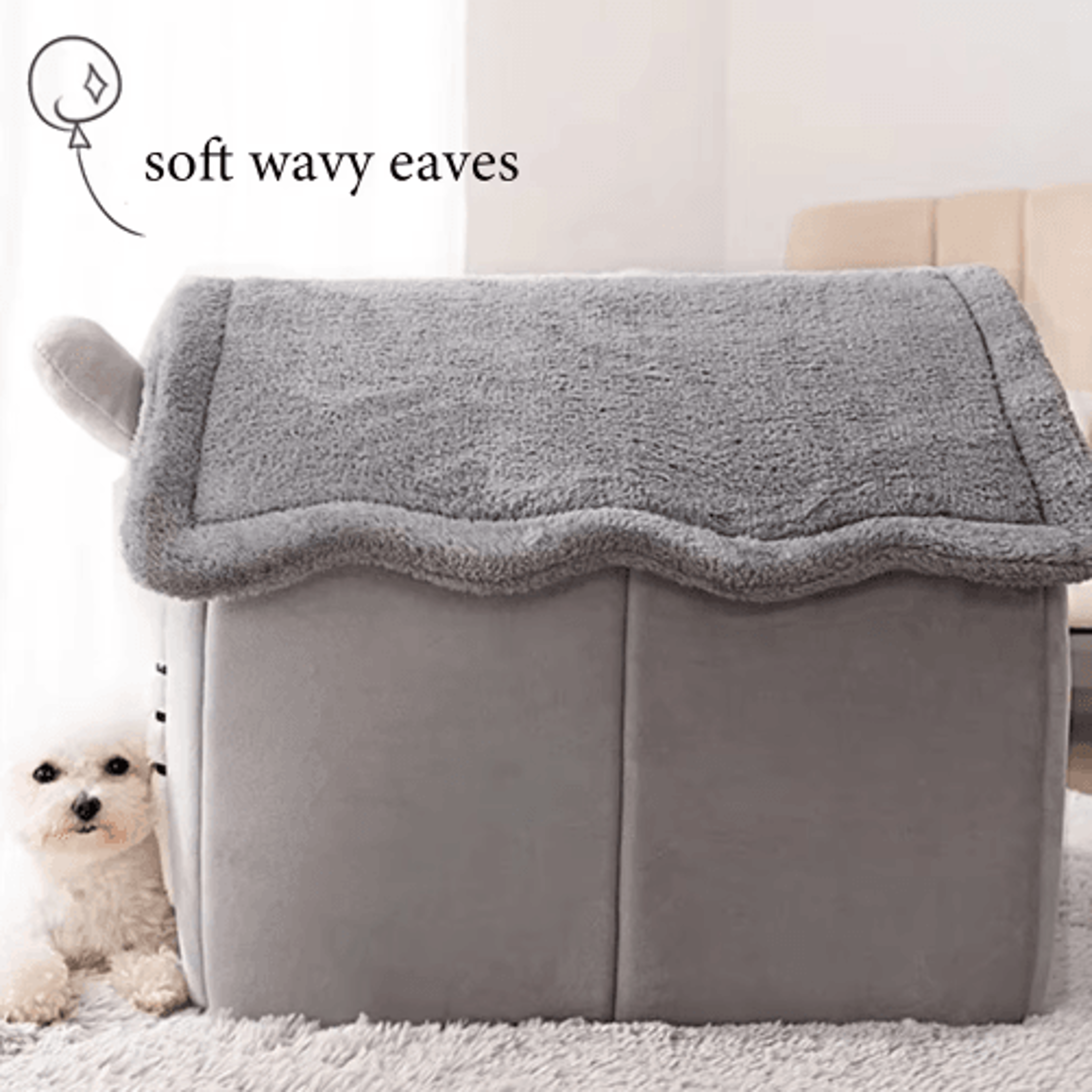 CozyFold Foldable Pet House  Warm Indoor Dog  Cat Winter Bed 3
