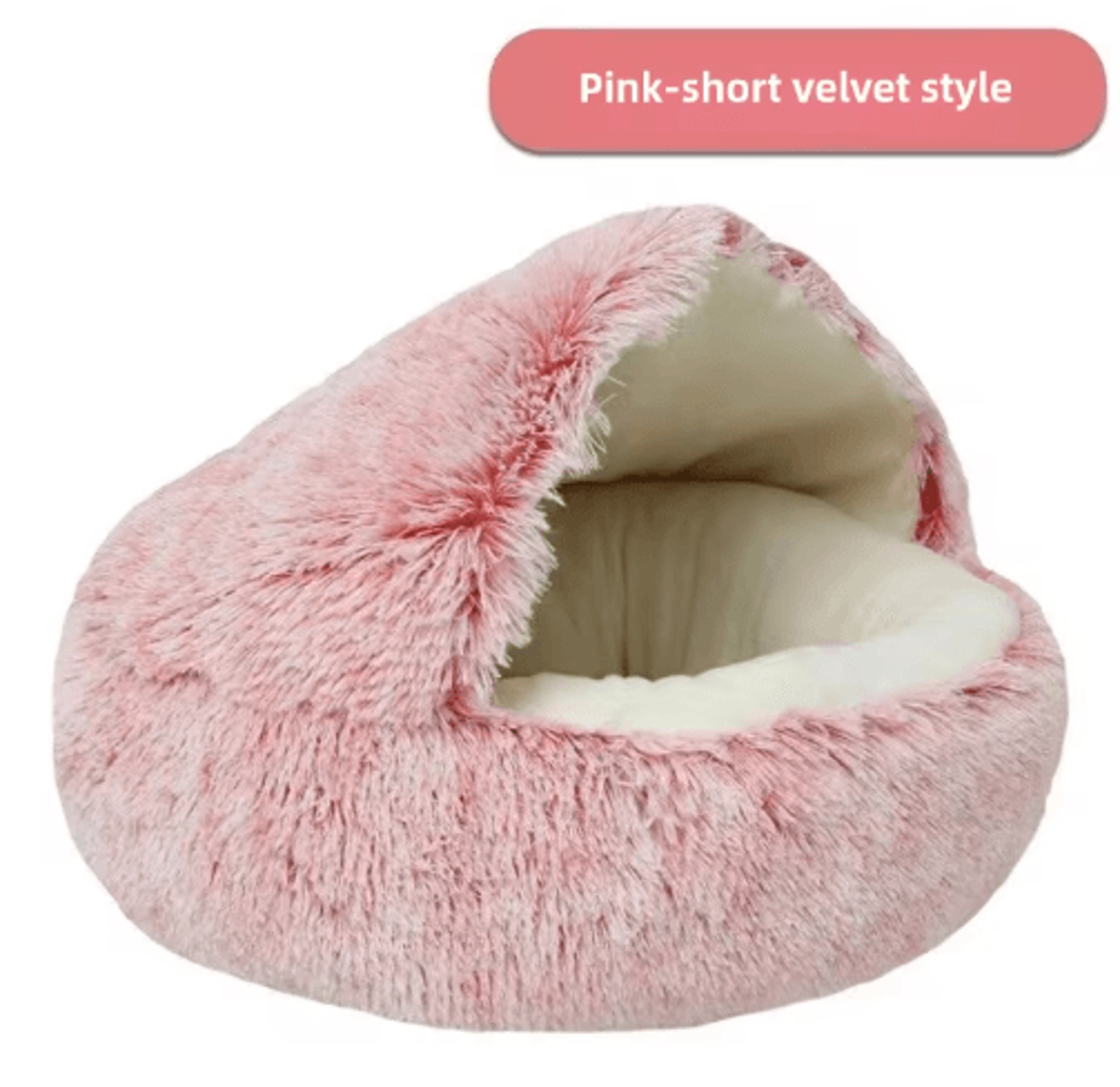 CozyShell Plush Pet Bed  SemiEnclosed Warm Cat Nest For Winter Comfort 5