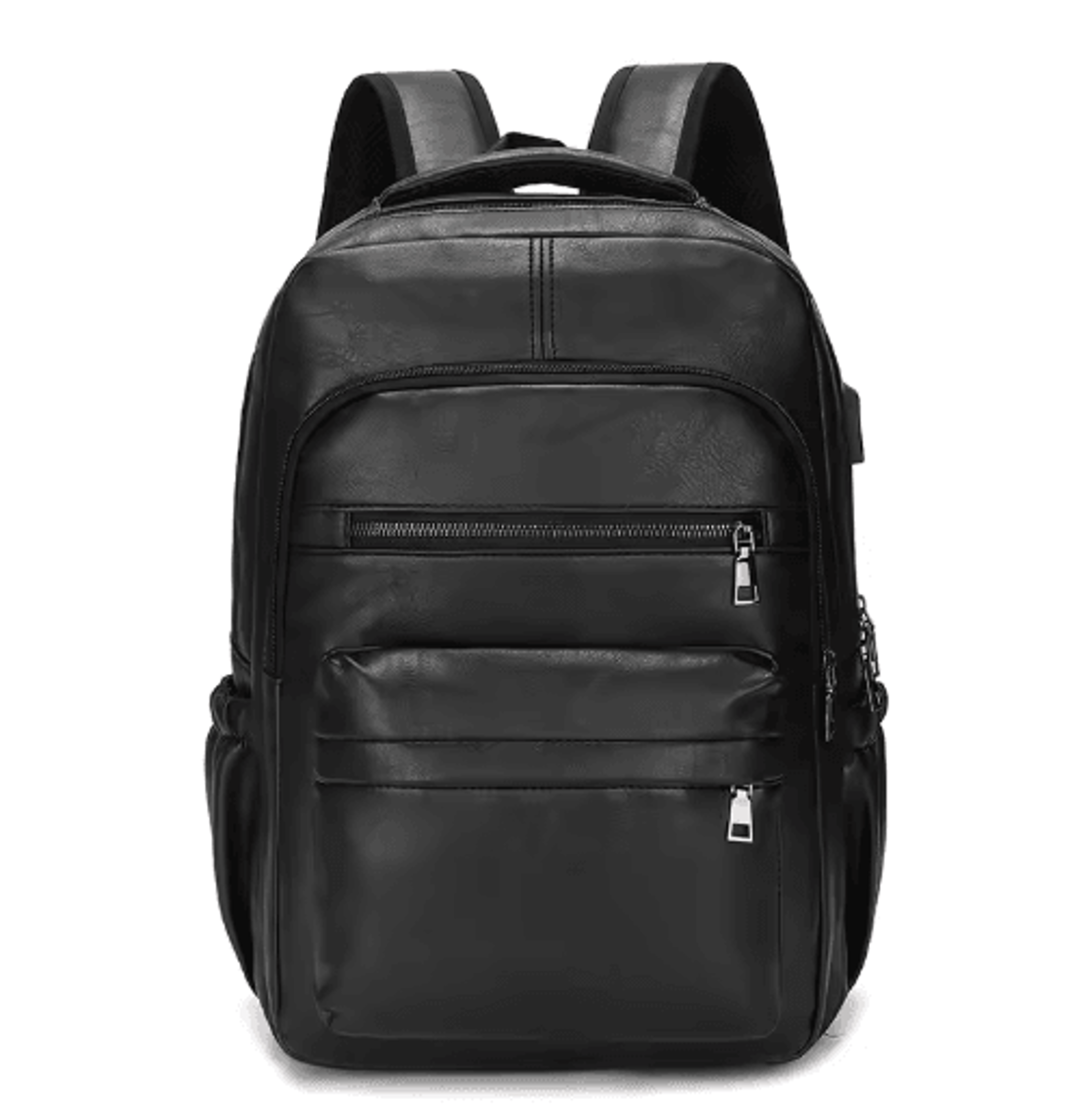 USB Charging Leather Laptop Backpack  AntiTheft Large Capacity Travel Bag 2