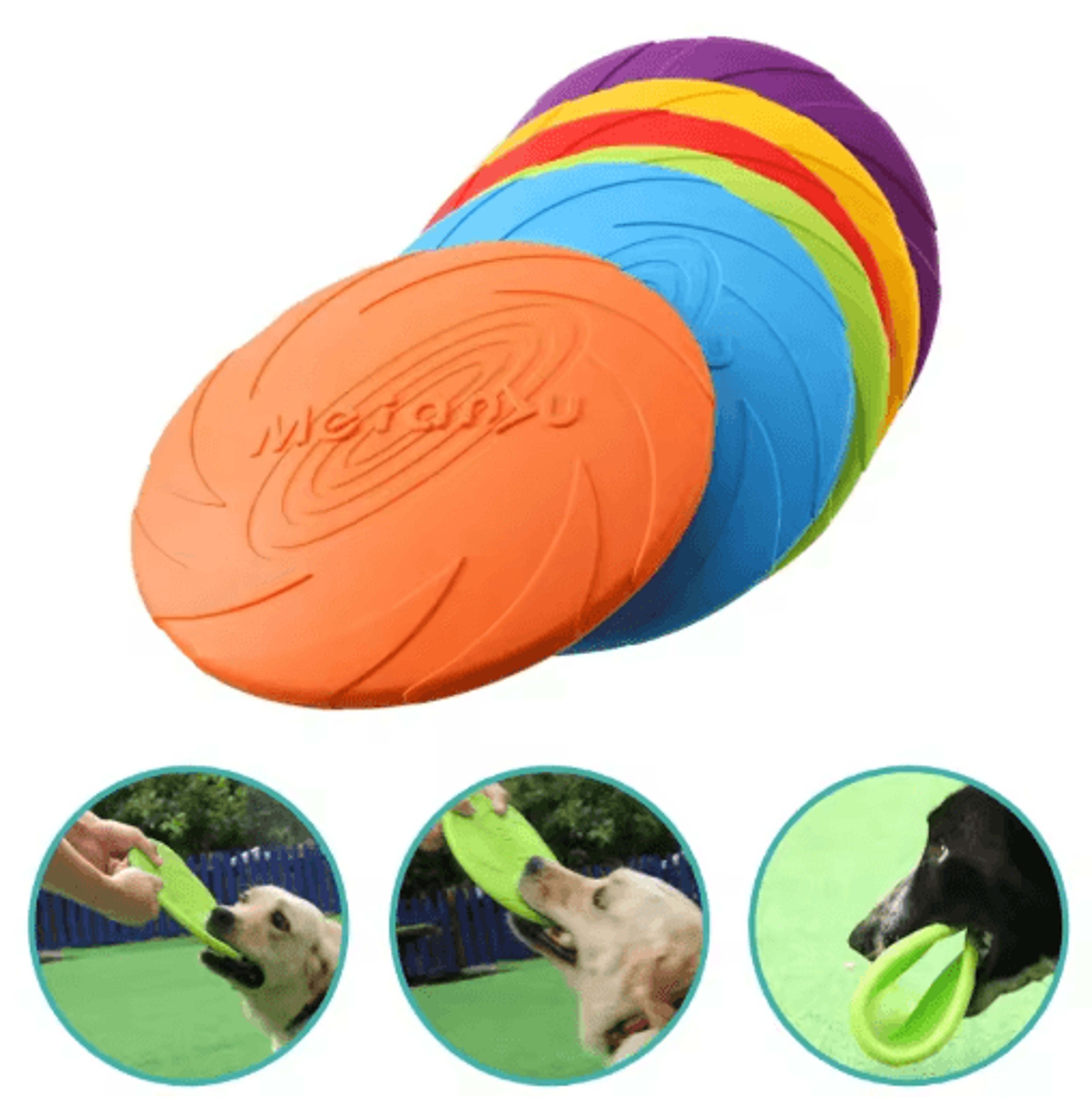 Durable Silicone Dog Flying Disc  BiteResistant Outdoor Training Toy 0