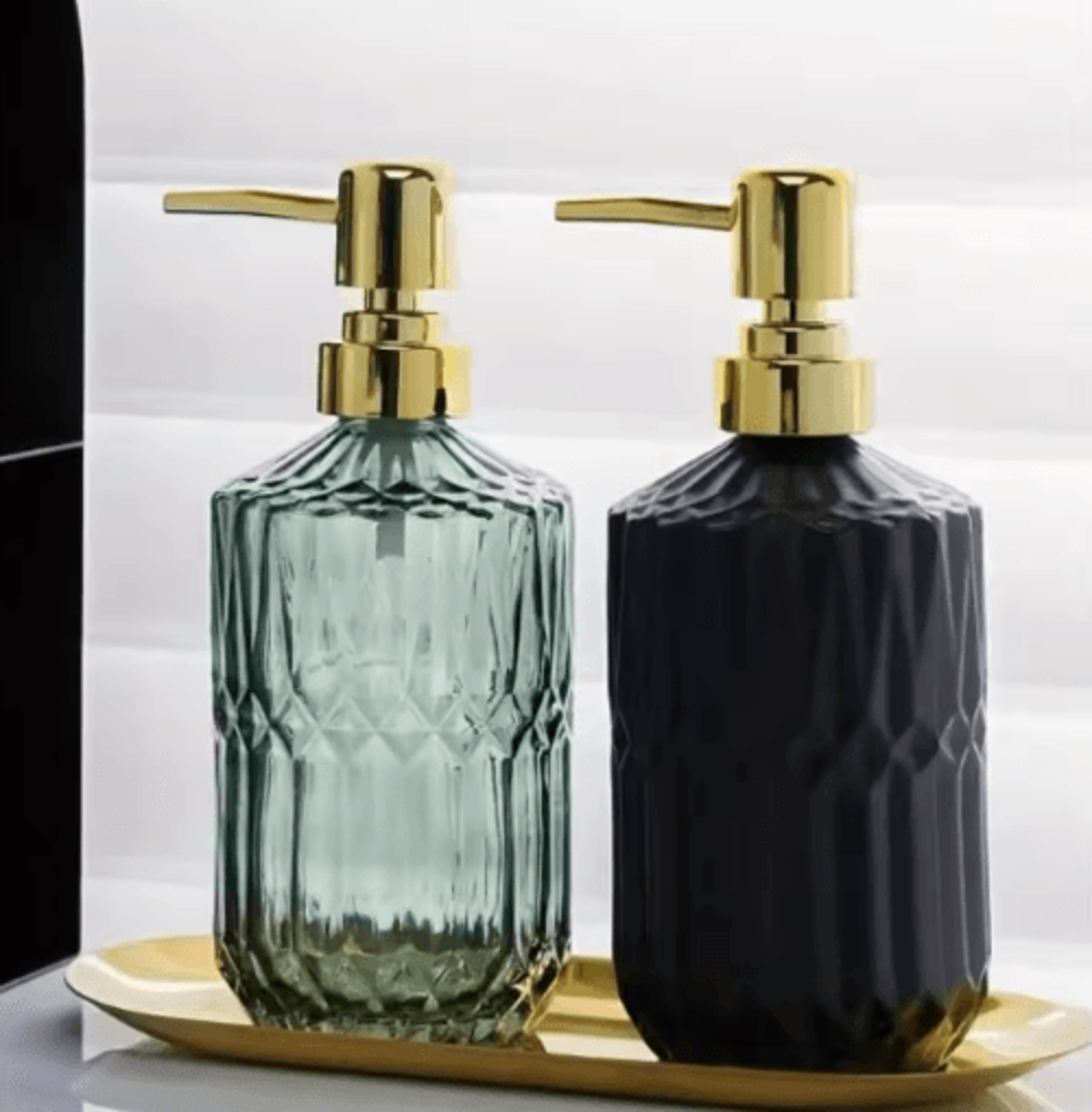 Refillable Glass Soap Dispenser  Elegant Bathroom Liquid Soap Pump Bottle 3
