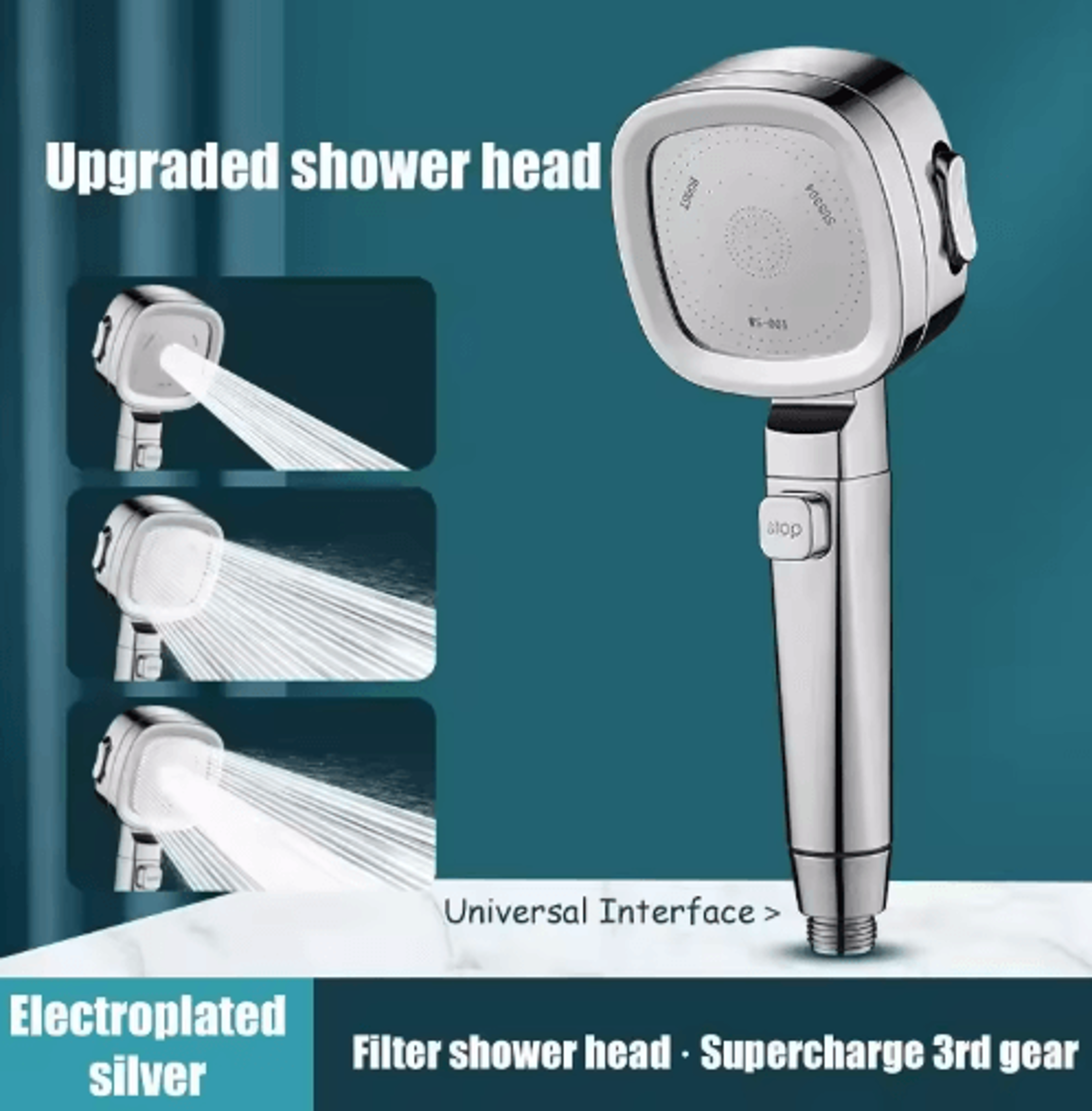 High Pressure Rain Shower Head  Boosted Water Flow Bathroom Upgrade 9
