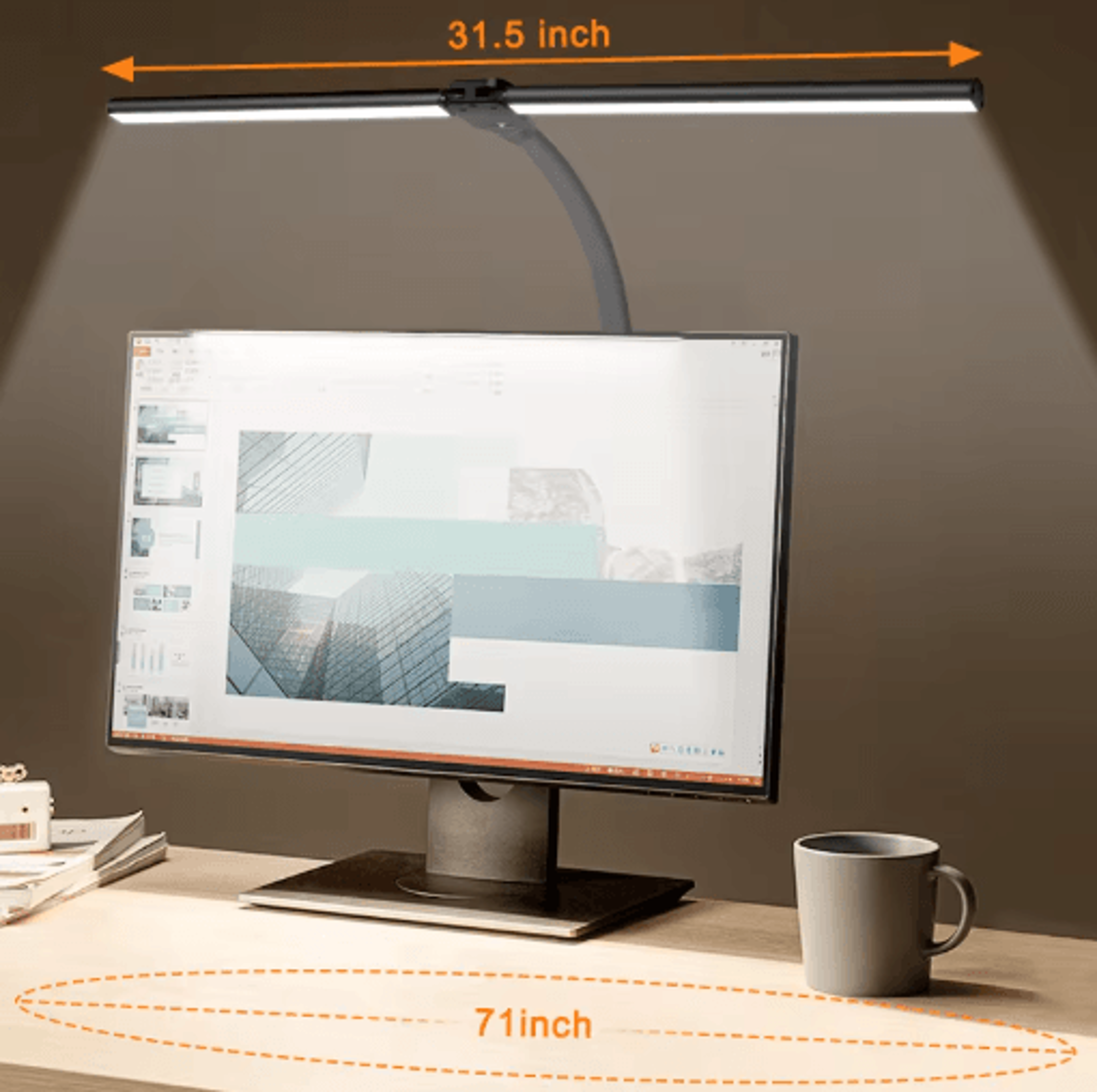 LAOPAO Double Head LED Desk Lamp  24W Dimmable Eye Protection Office Light 5