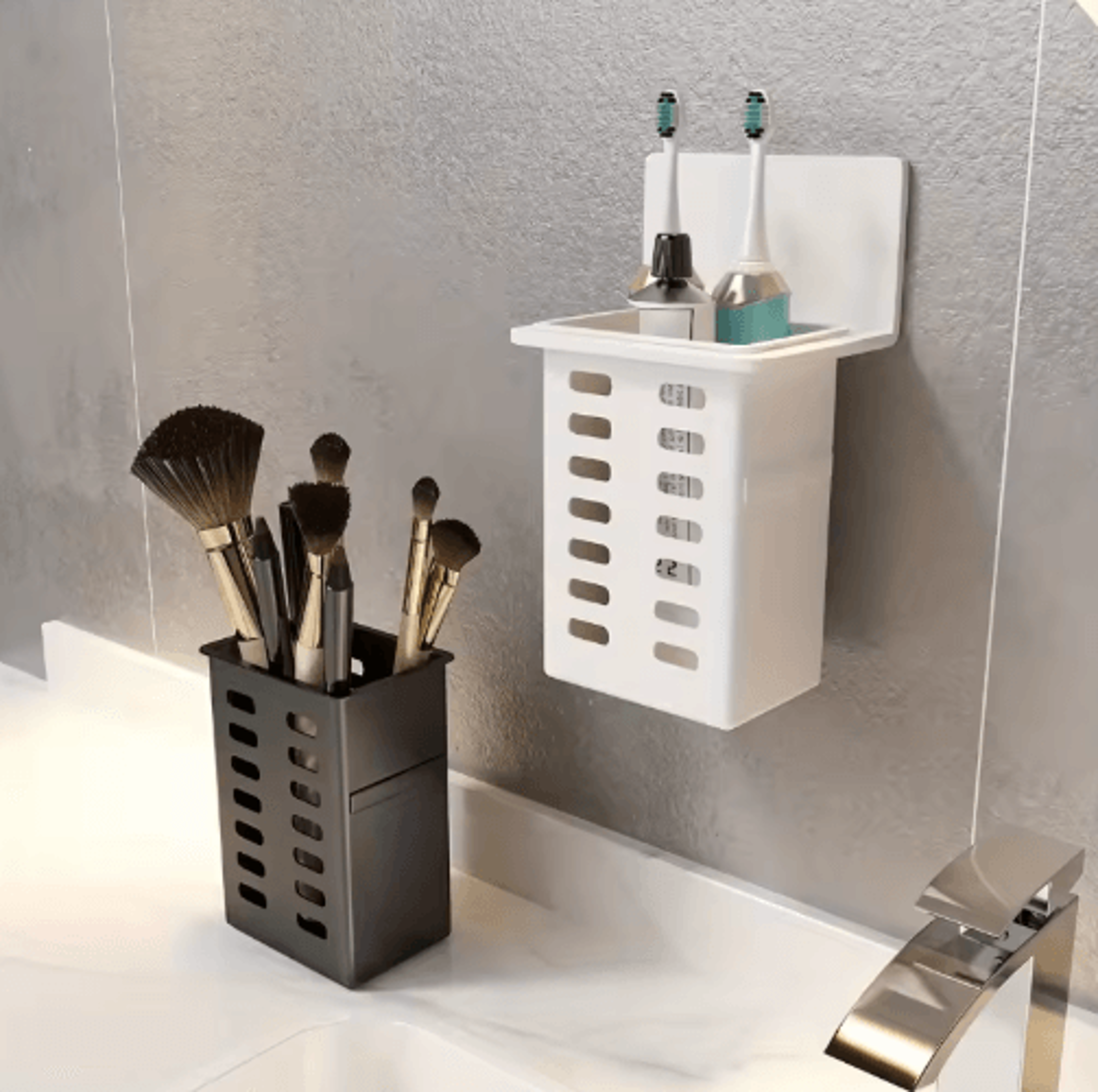 Wall Mounted Toothbrush Holder For Clean  SpaceSaving Bathroom Storage 3