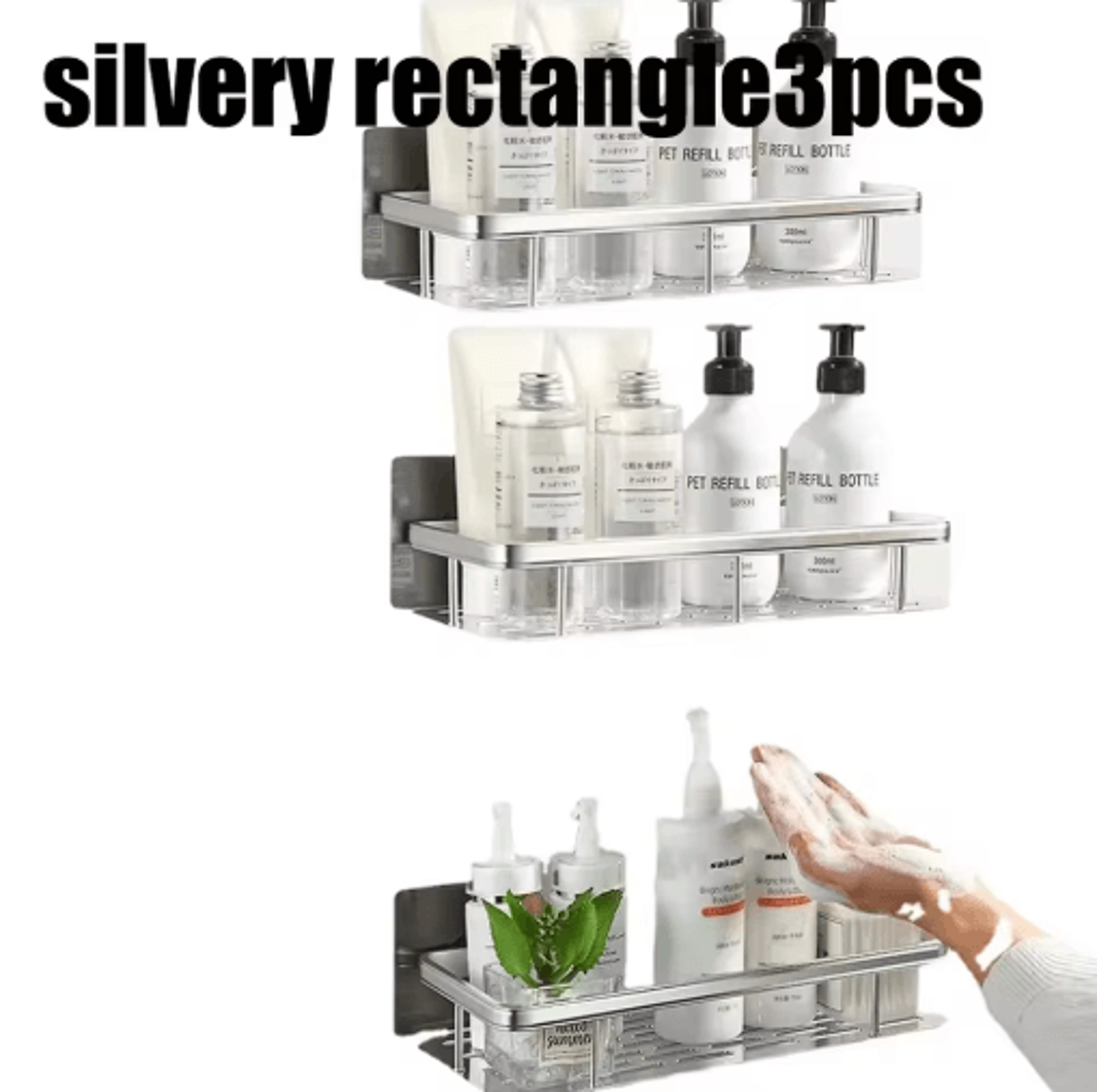 NoDrill Wall Mounted Bathroom Rack For Shower  Corner Storage 2