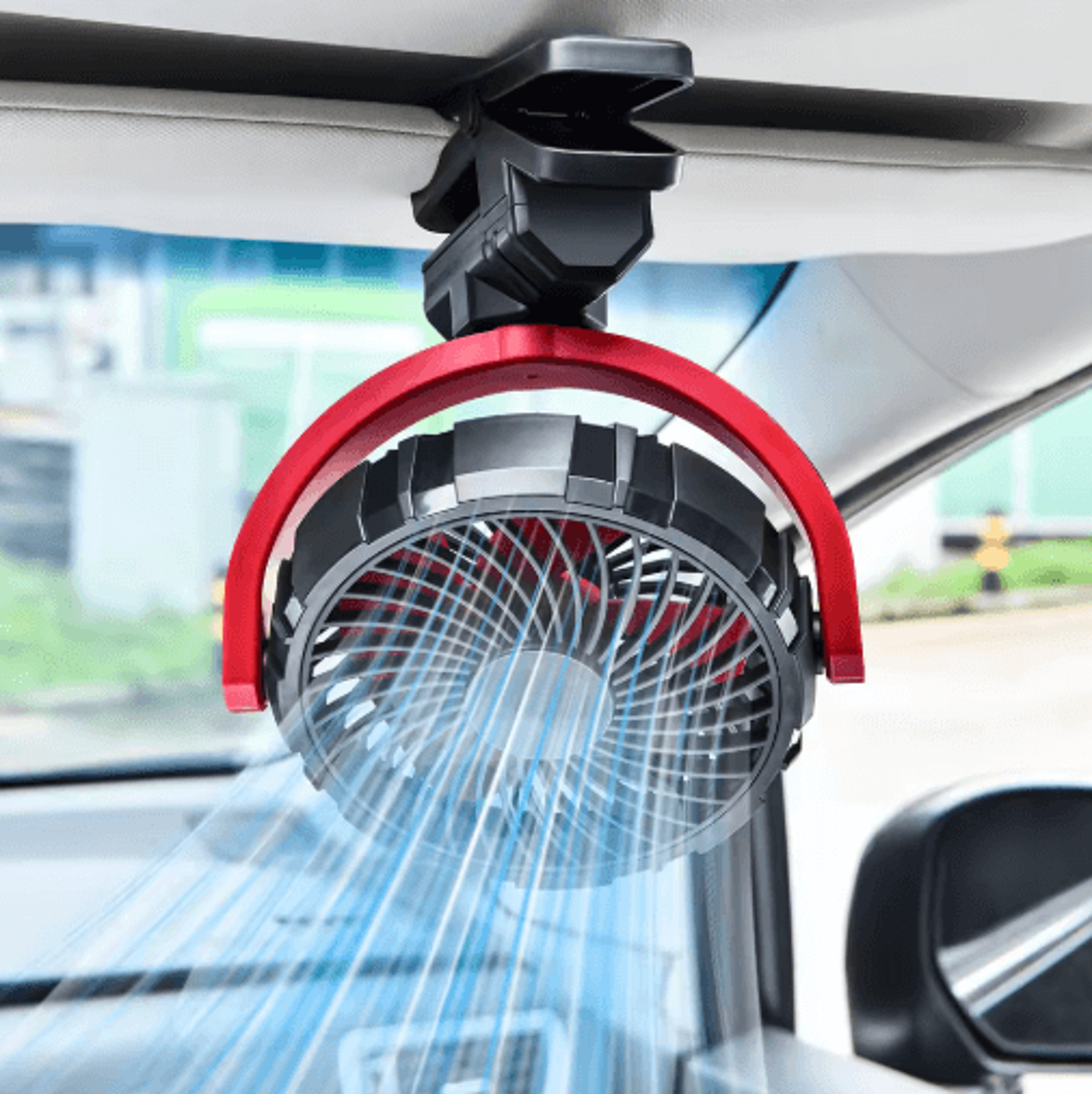 Hipacool Portable Car Cooling Fan  USB Rechargeable ClipOn 900 Rotating Air Cooler 0