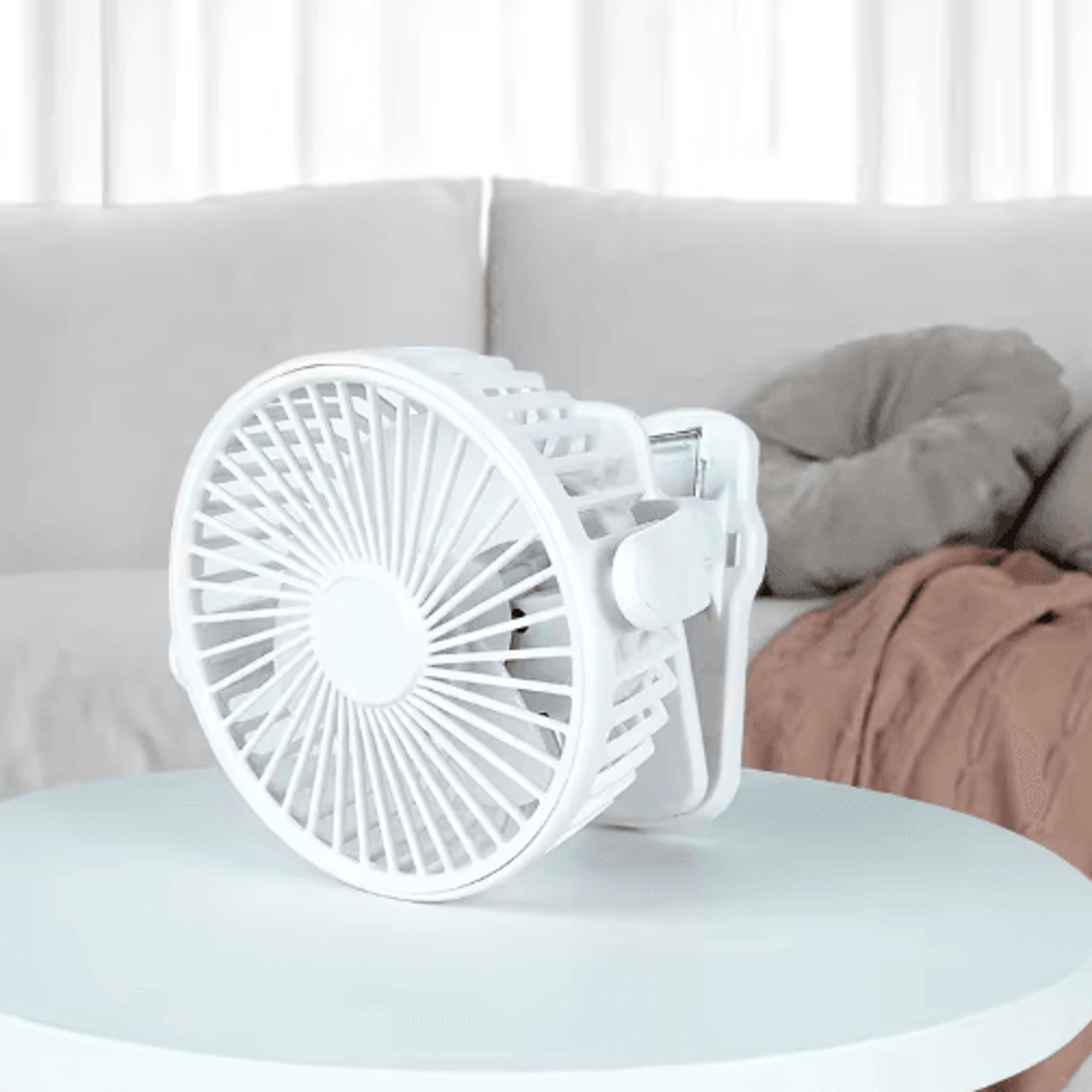 VE ClipOn Table Fan  USB Rechargeable Portable Mini Fan With Night Light 3