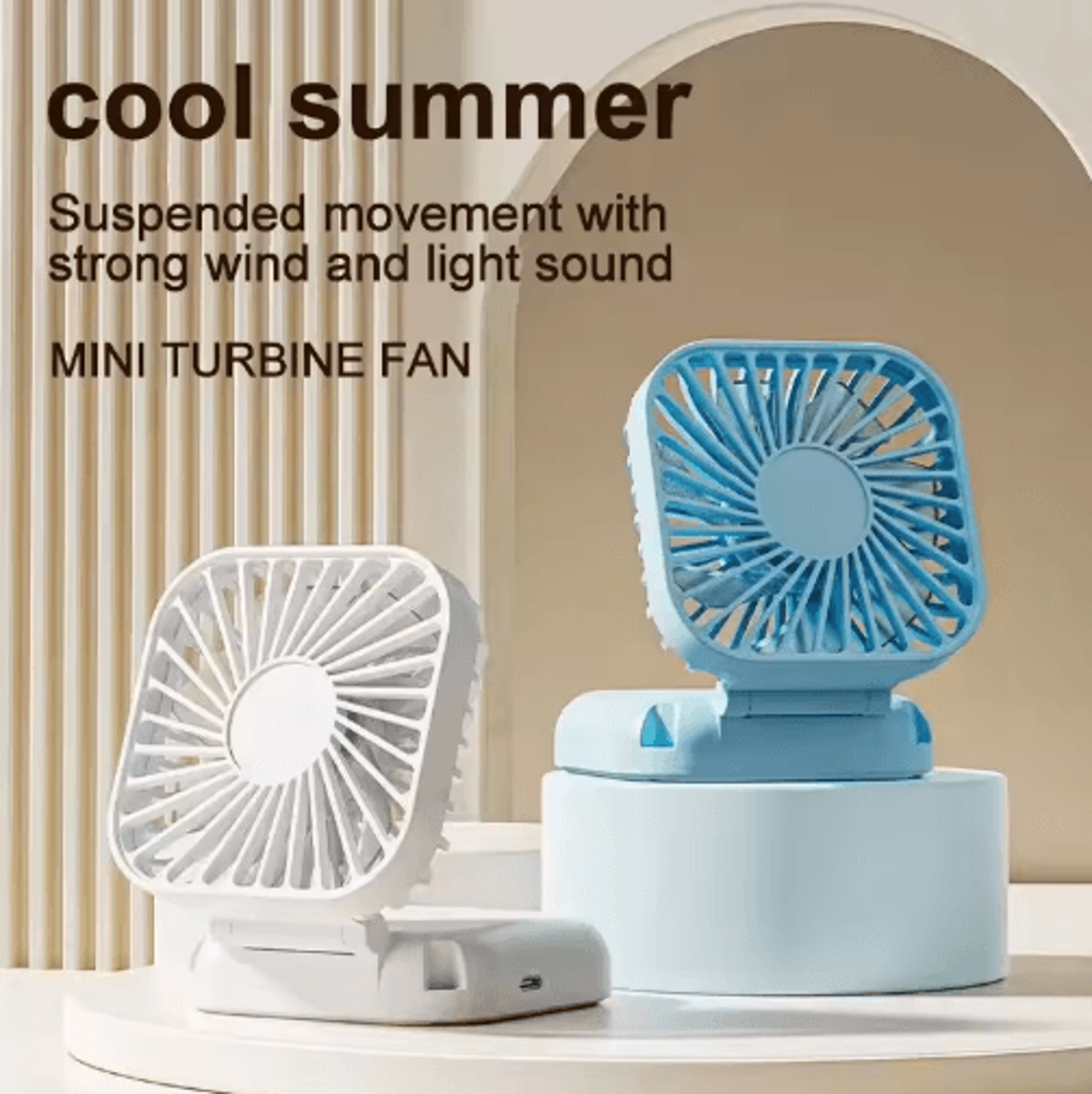 Foldable Handheld Fan  USB Rechargeable Portable Neck  Mini Table Fan 0