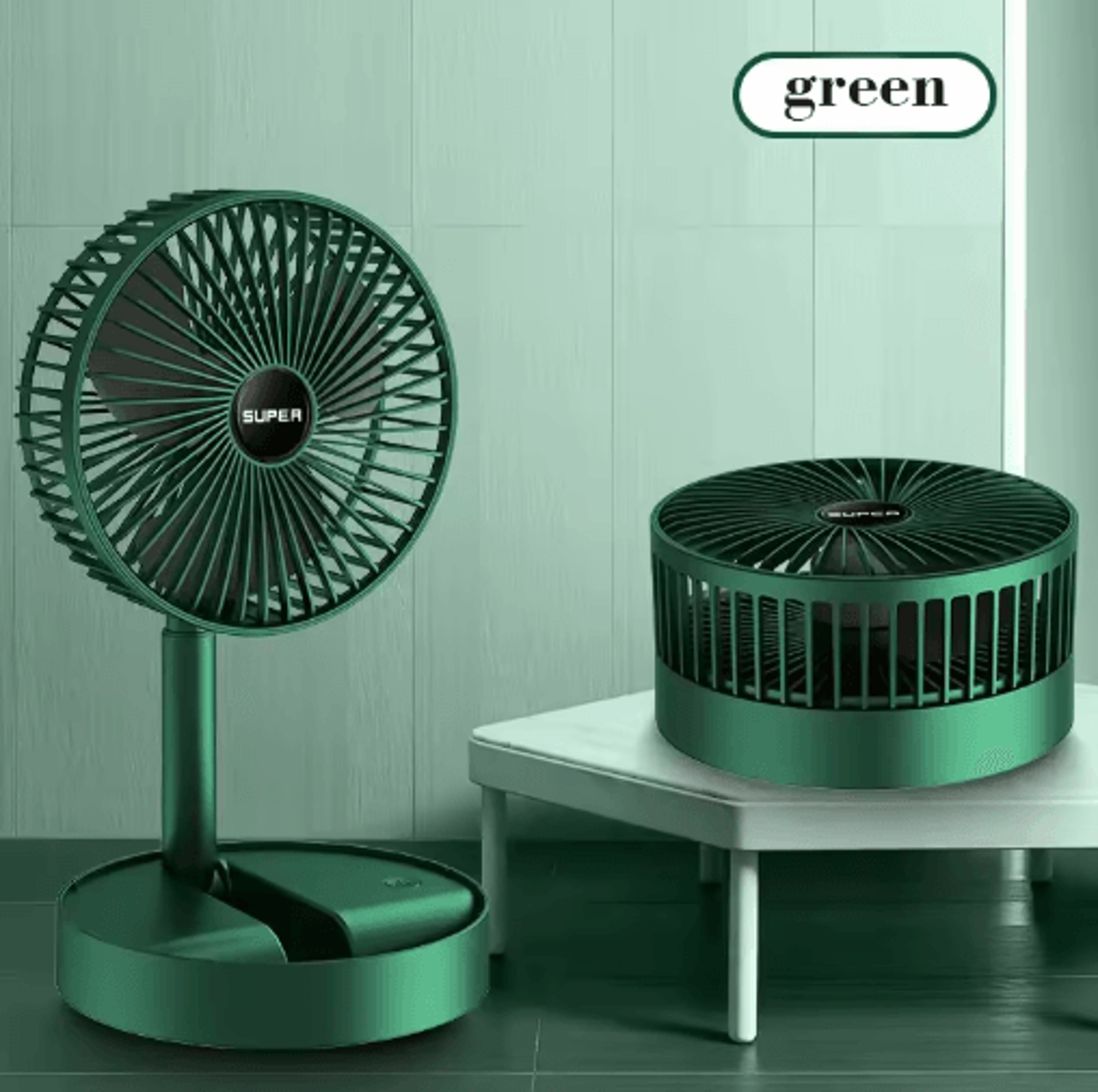 Foldable Mini Desktop Fan  USB Rechargeable Retractable Cooling Fan For Dorm  Office 2