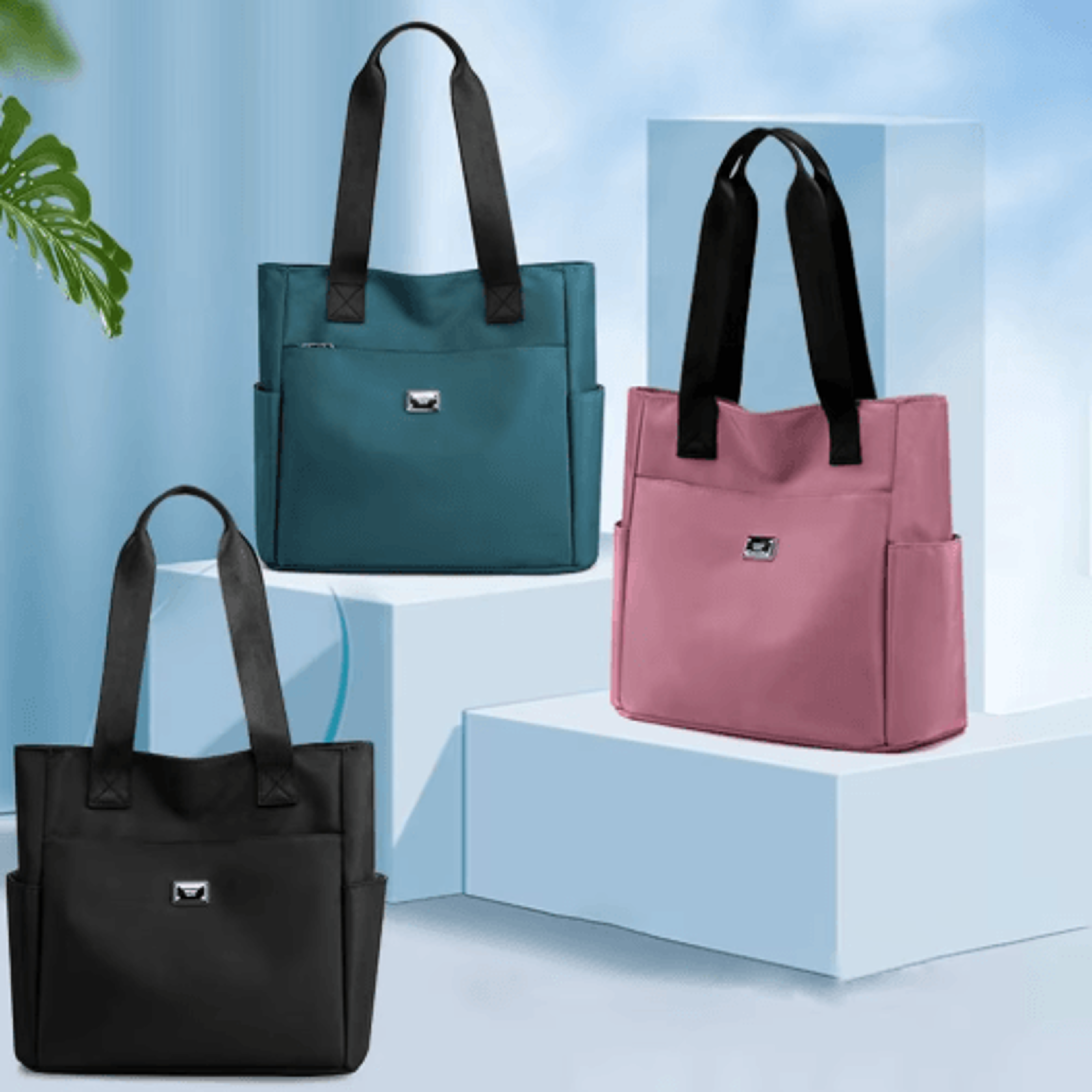 waterproof nylon tote bag – large capacity lightweight shoulder handbag for travel & daily use