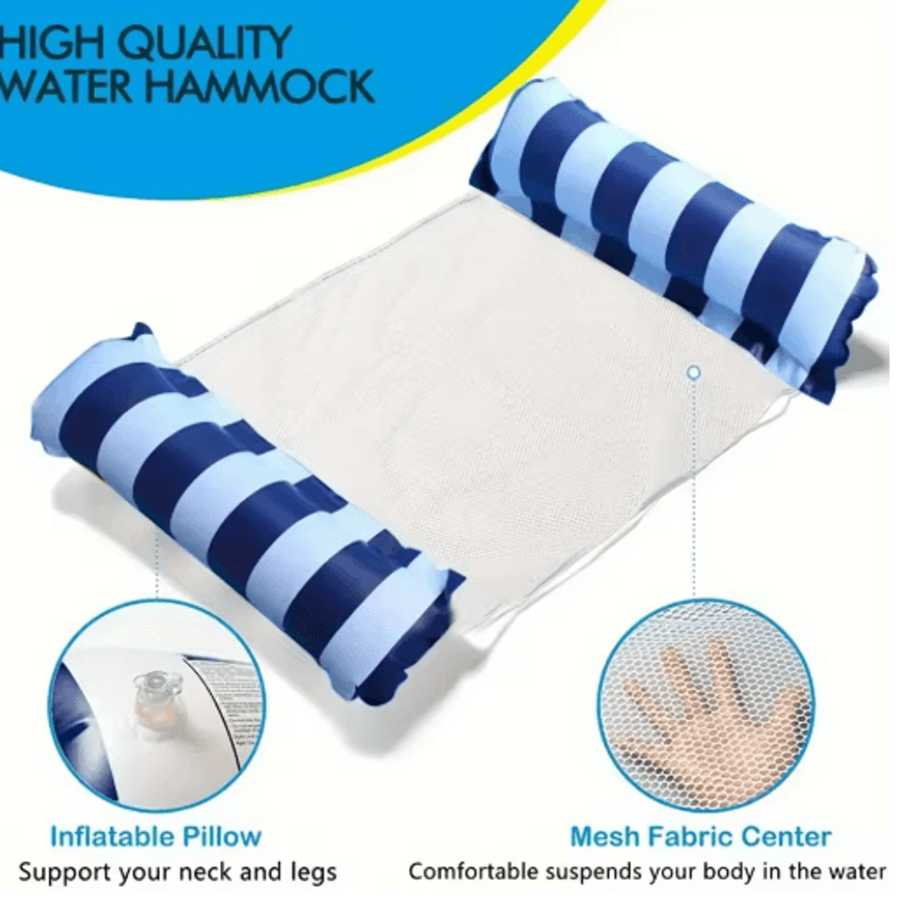 Premium Striped Pool Lounger Float  Durable Inflatable Sunbathing Mattress For Beach  Pool 2