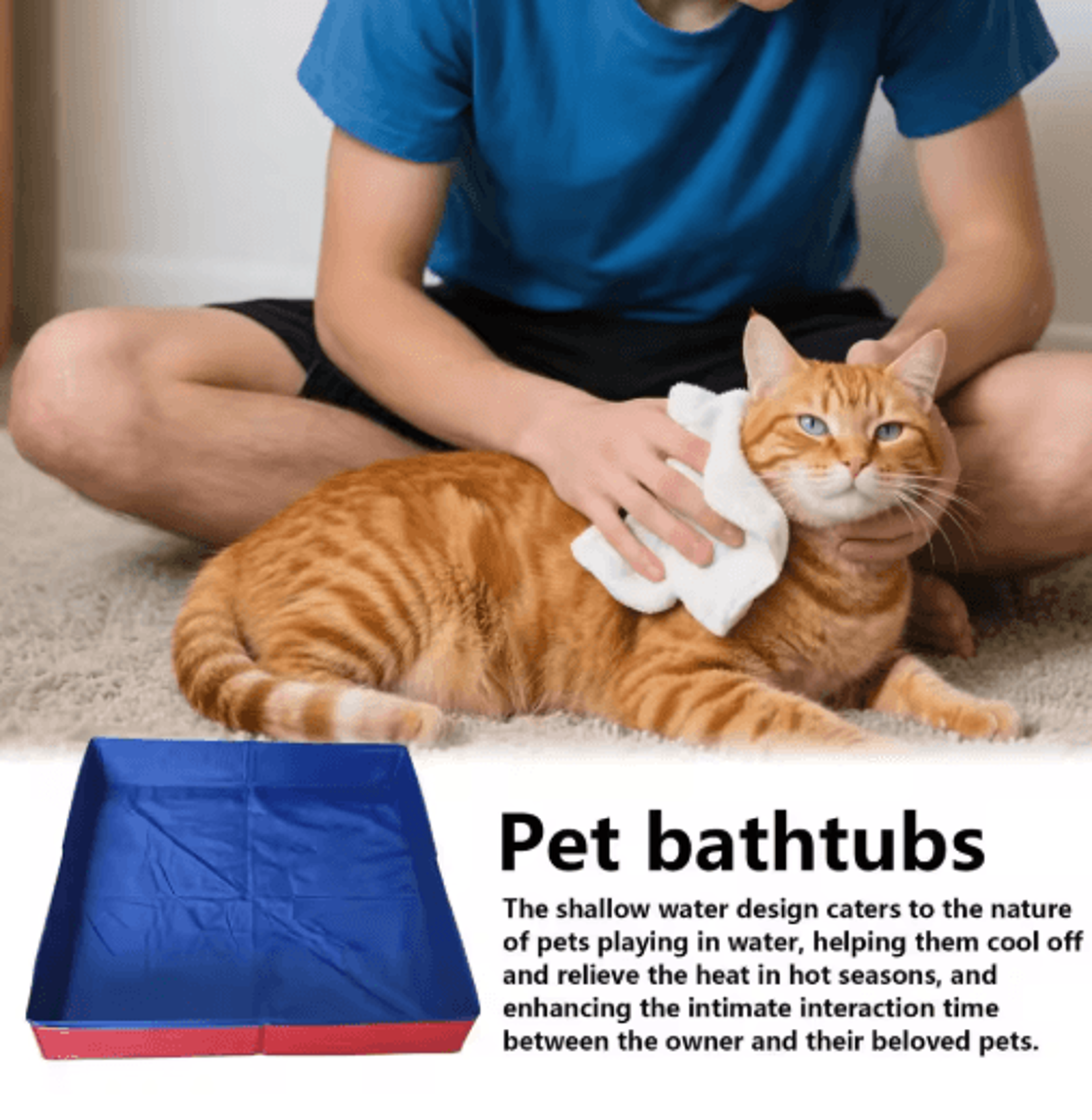 Foldable Dog Kiddie Pool  NonInflatable Pet Bathing Tub For Dogs  Cats 4