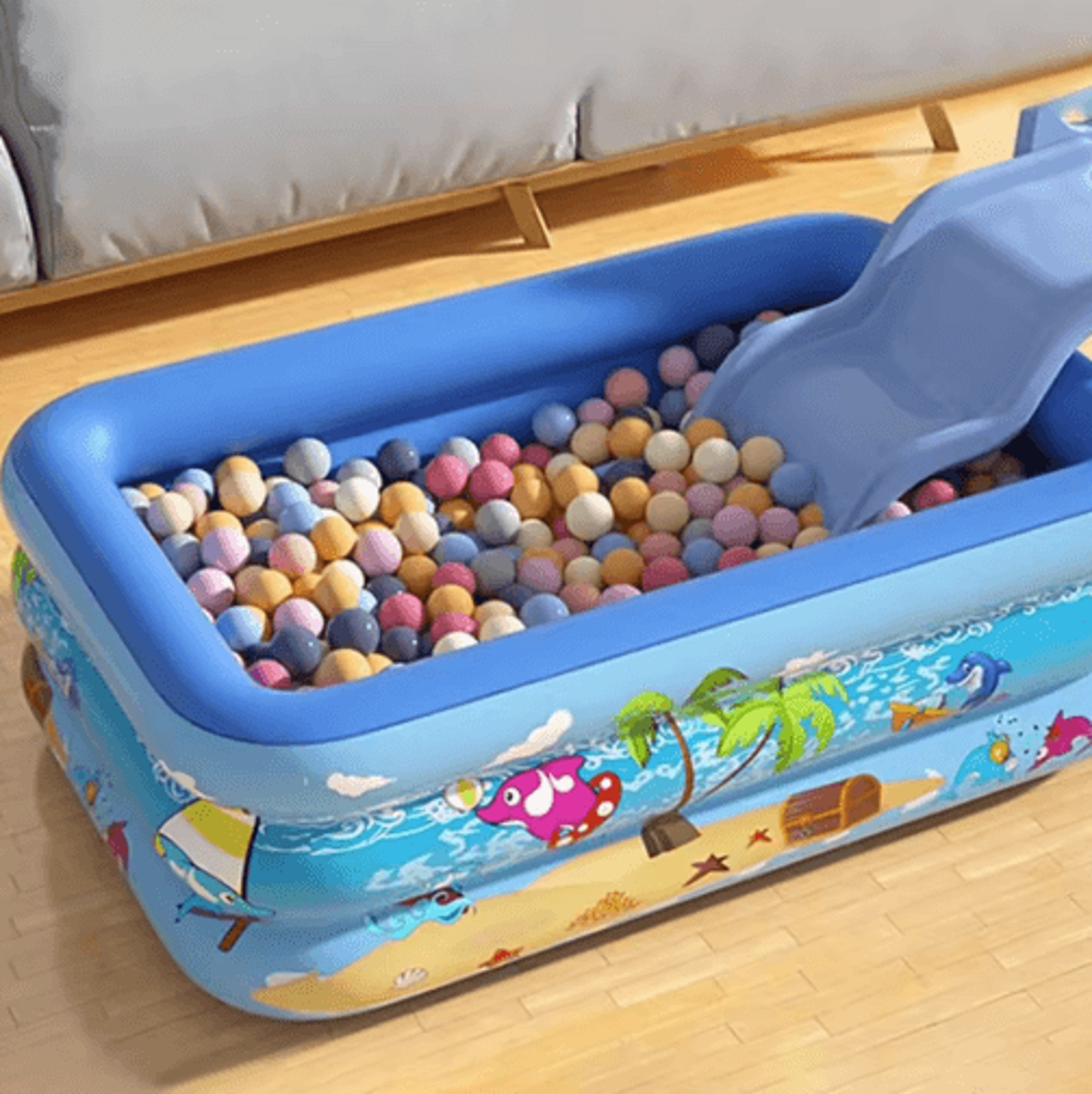 Large Inflatable Family Pool  Rectangular Kids Outdoor Pool For Summer Fun 4
