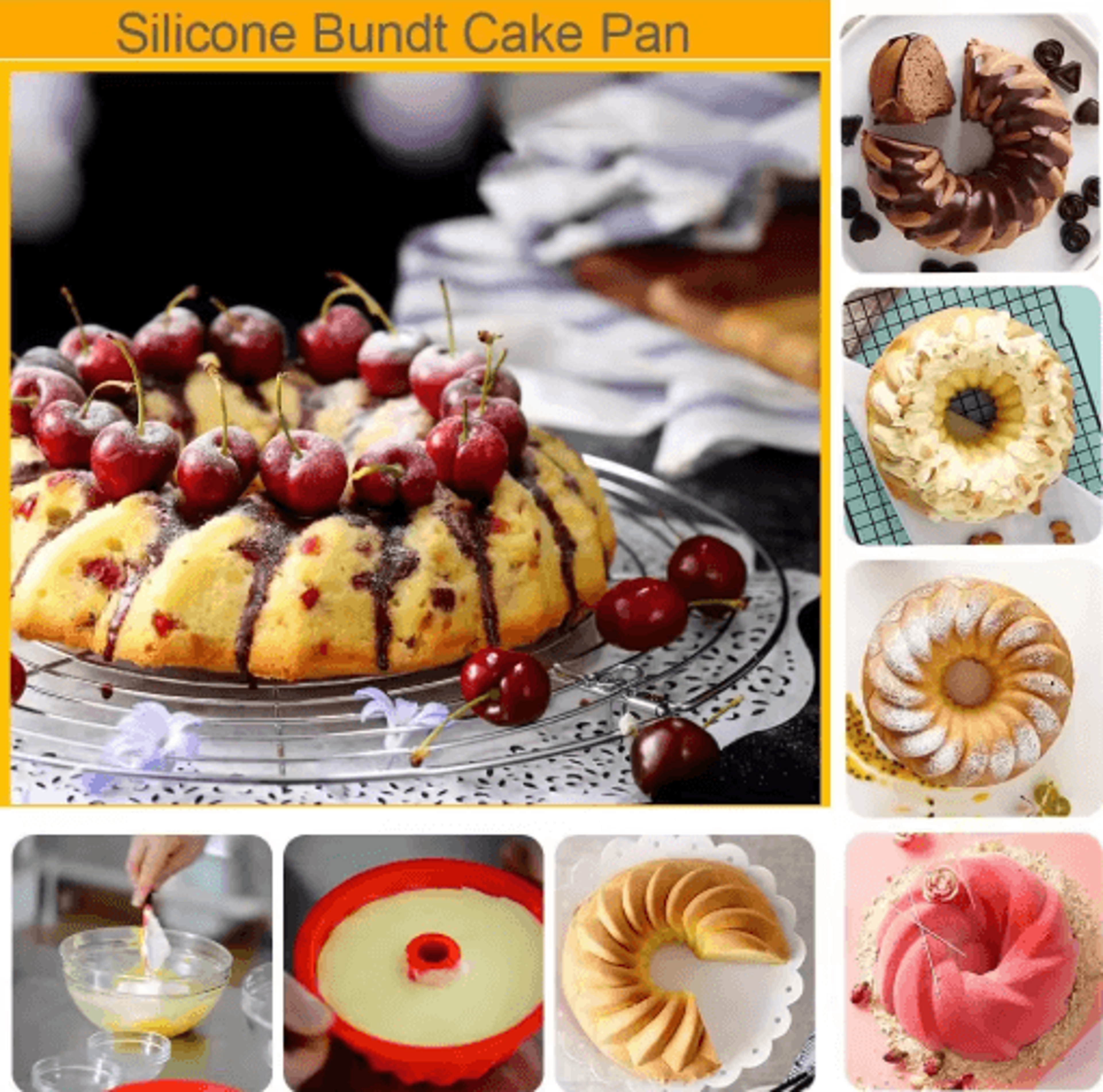 9 Inch Silicone Cake Mold Non Stick Round Baking Pan For Mousse Chiffon  Desserts 4