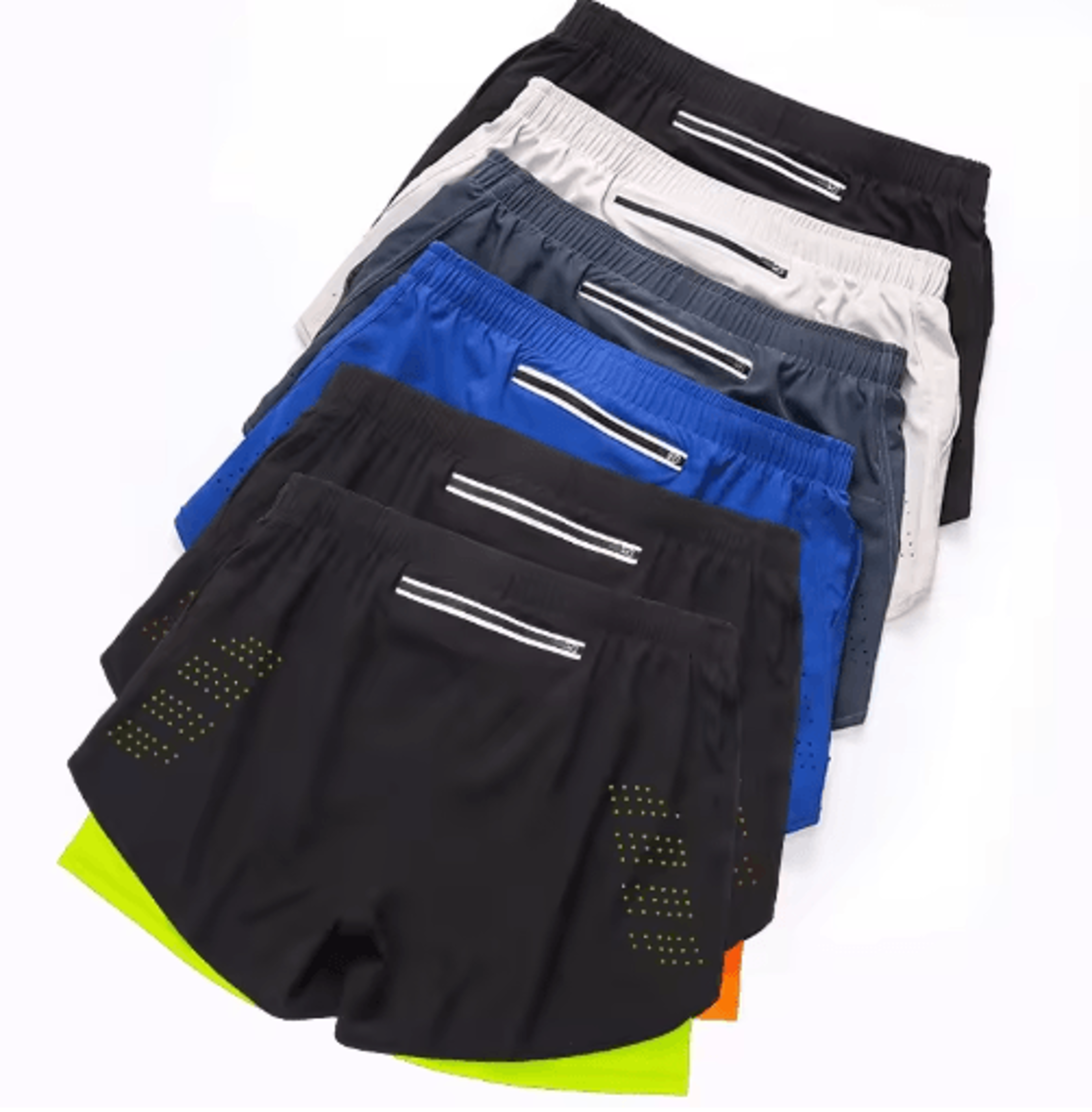 Mens Double Layer Running Shorts Quick Drying Fitness Workout Training Shorts 13
