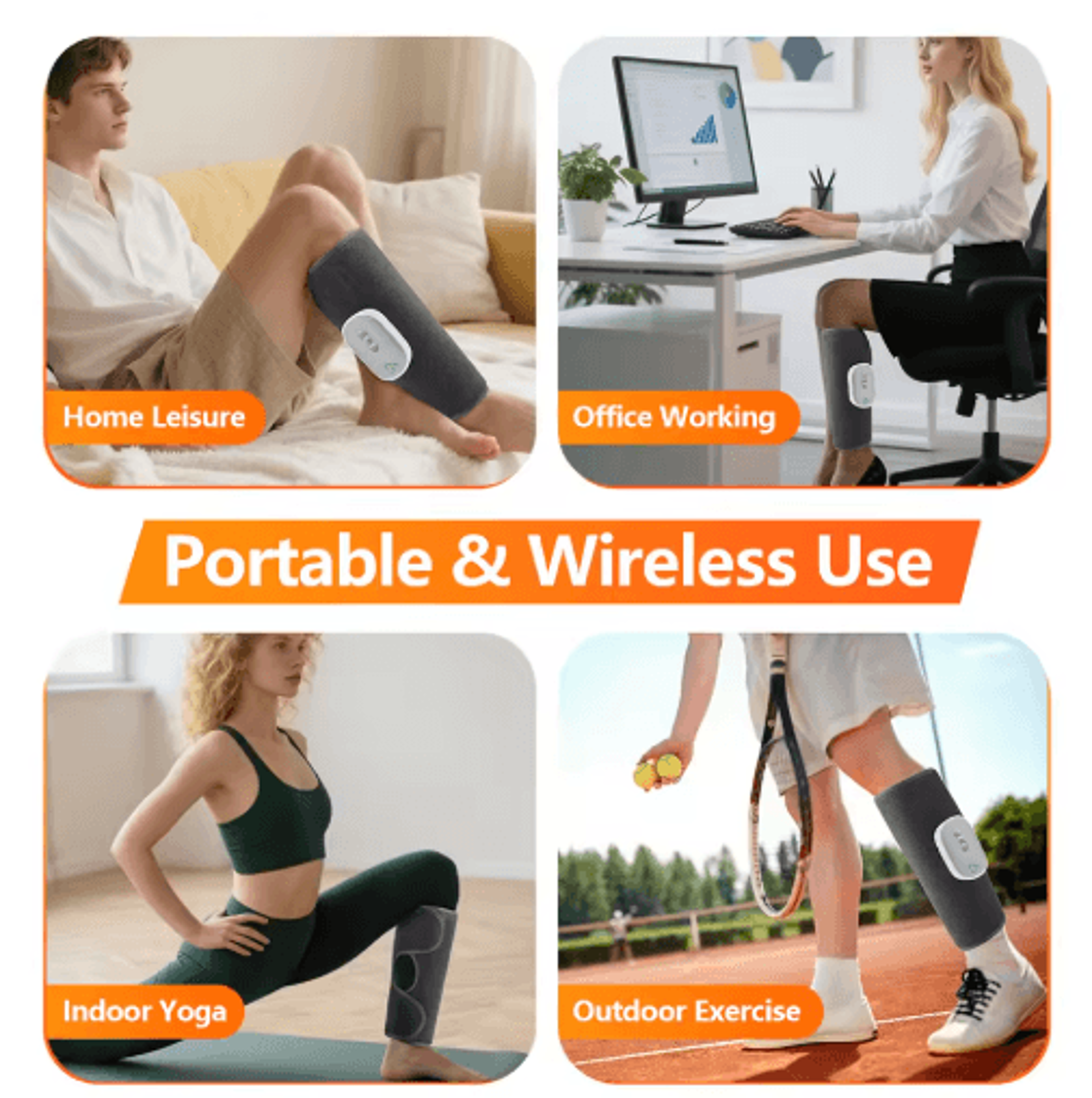Wireless Leg Massager With Air Compression For Muscle Recovery  Relaxation 4