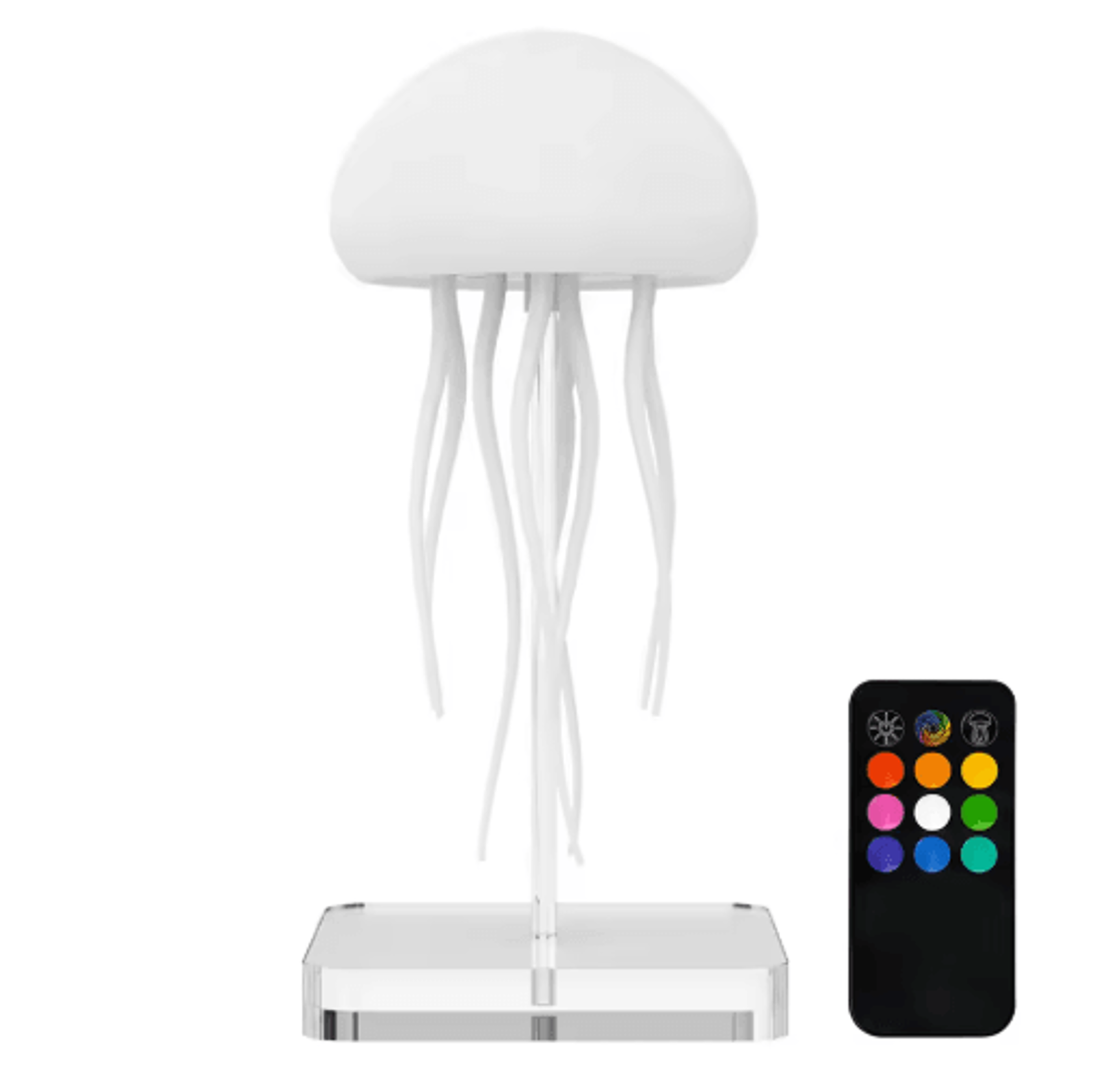 RGB Jellyfish Night Light With Remote Control  Rechargeable Bedside Glow 1