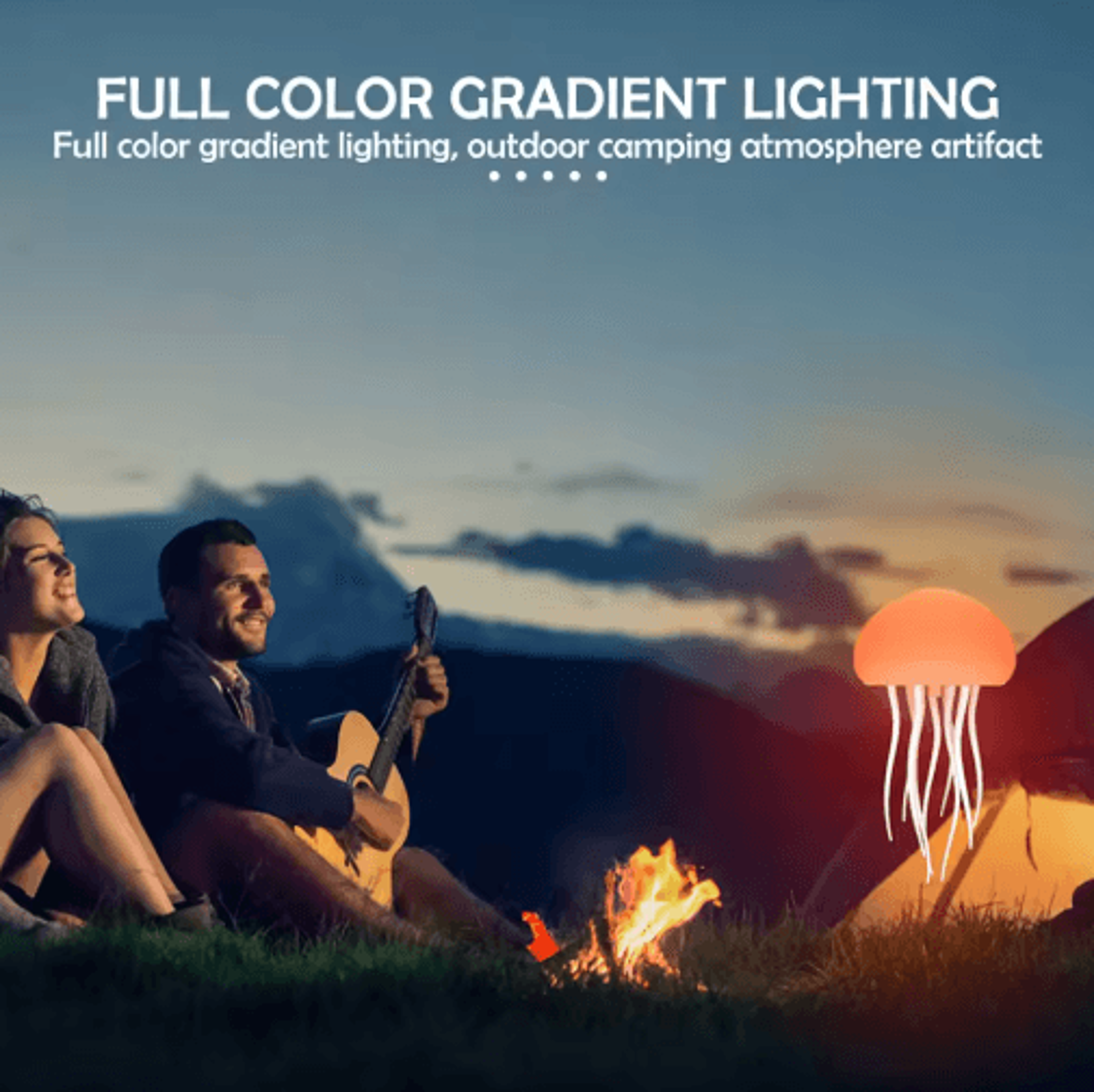 RGB Jellyfish Night Light With Remote Control  Rechargeable Bedside Glow 7