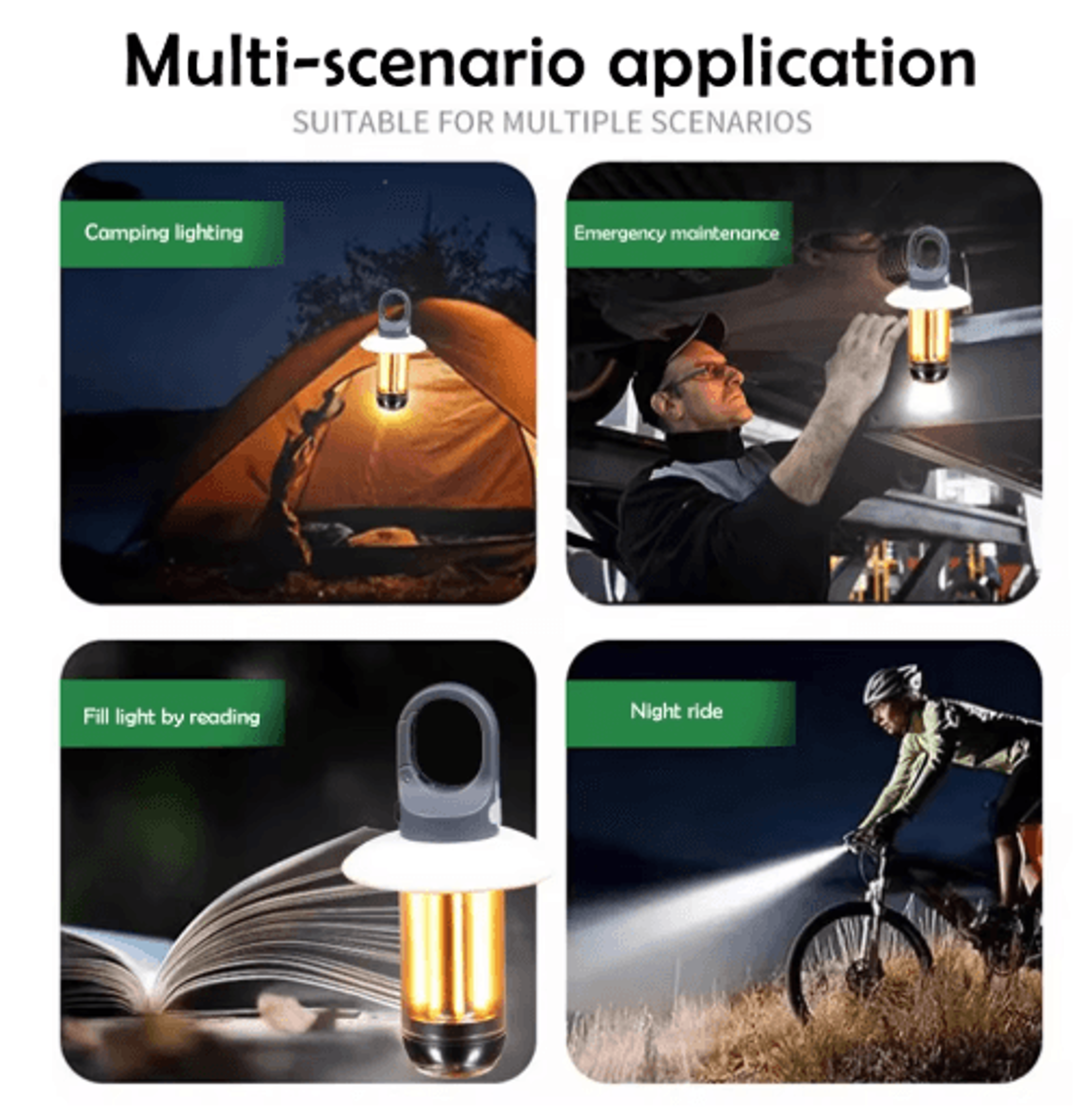 Super Bright LED Camping Lantern With Rechargeable Flashlight  5 Modes 2