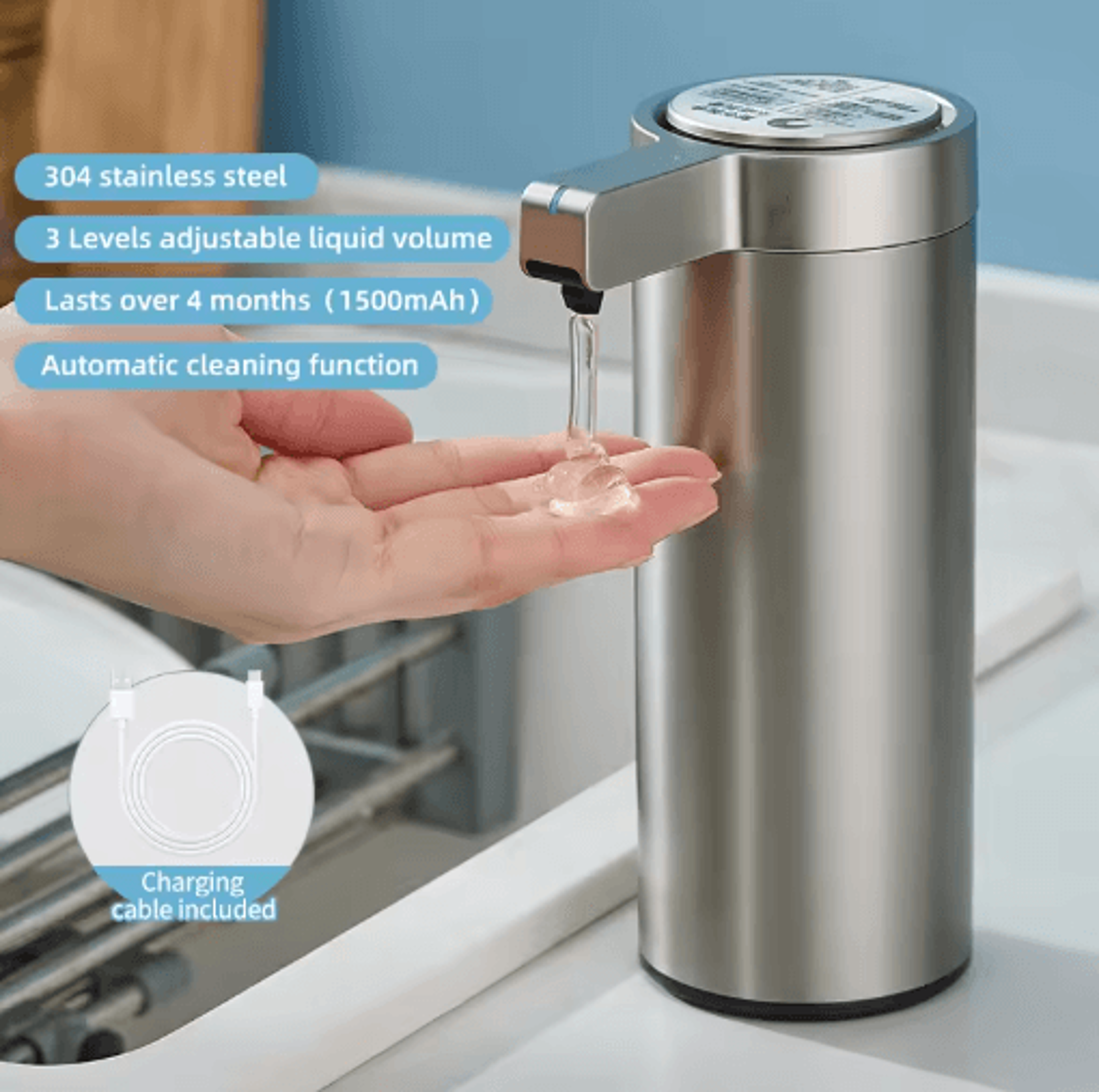 SmartSense 270ml Automatic Soap Dispenser  Touchless Sensor Soap Dispenser For Kitchen  Bathroom 1