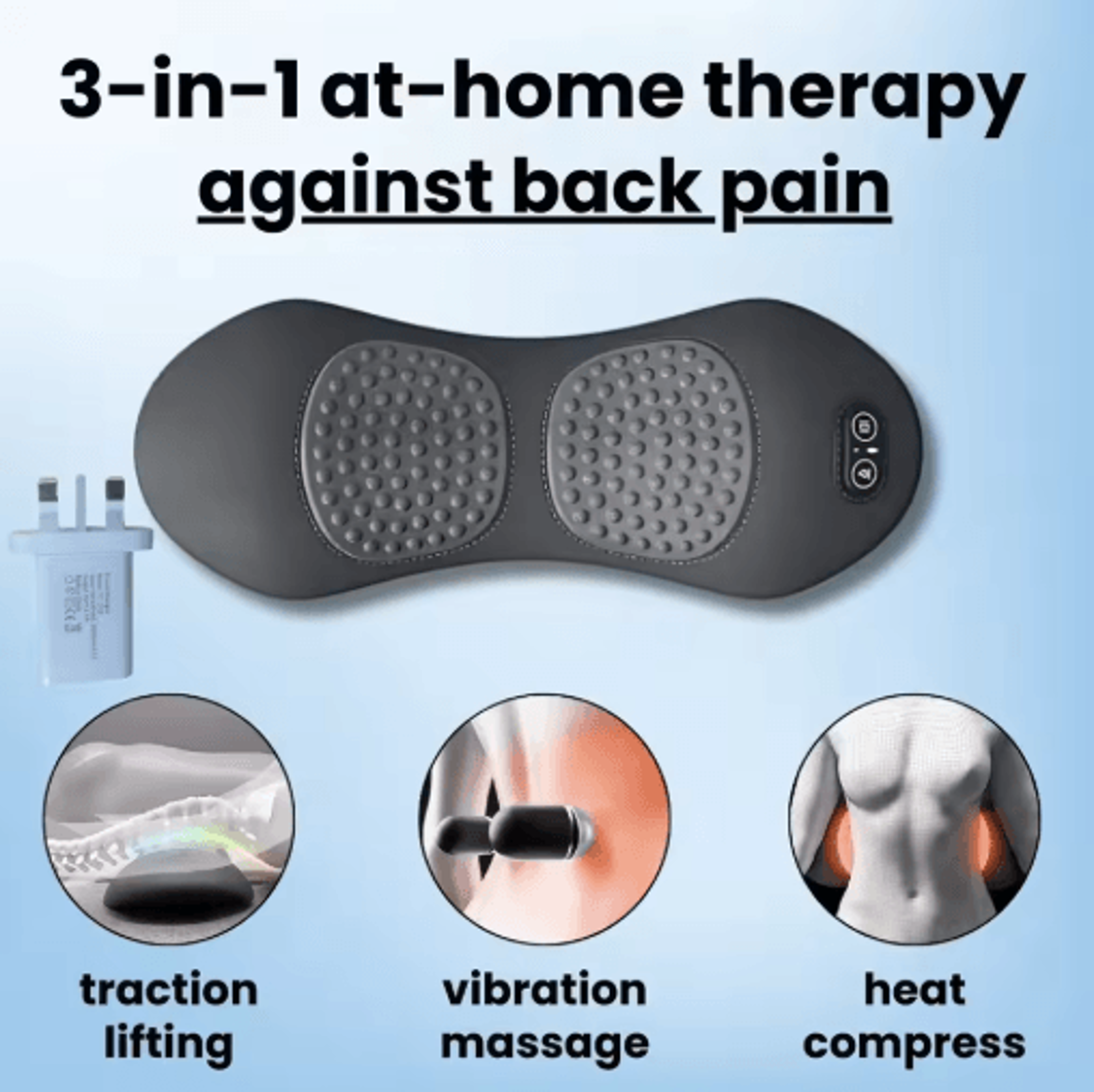 Okayso 3 In 1 Shiatsu Back Massager Portable Deep Tissue Massager For Back Shoulder  Waist Relief 2
