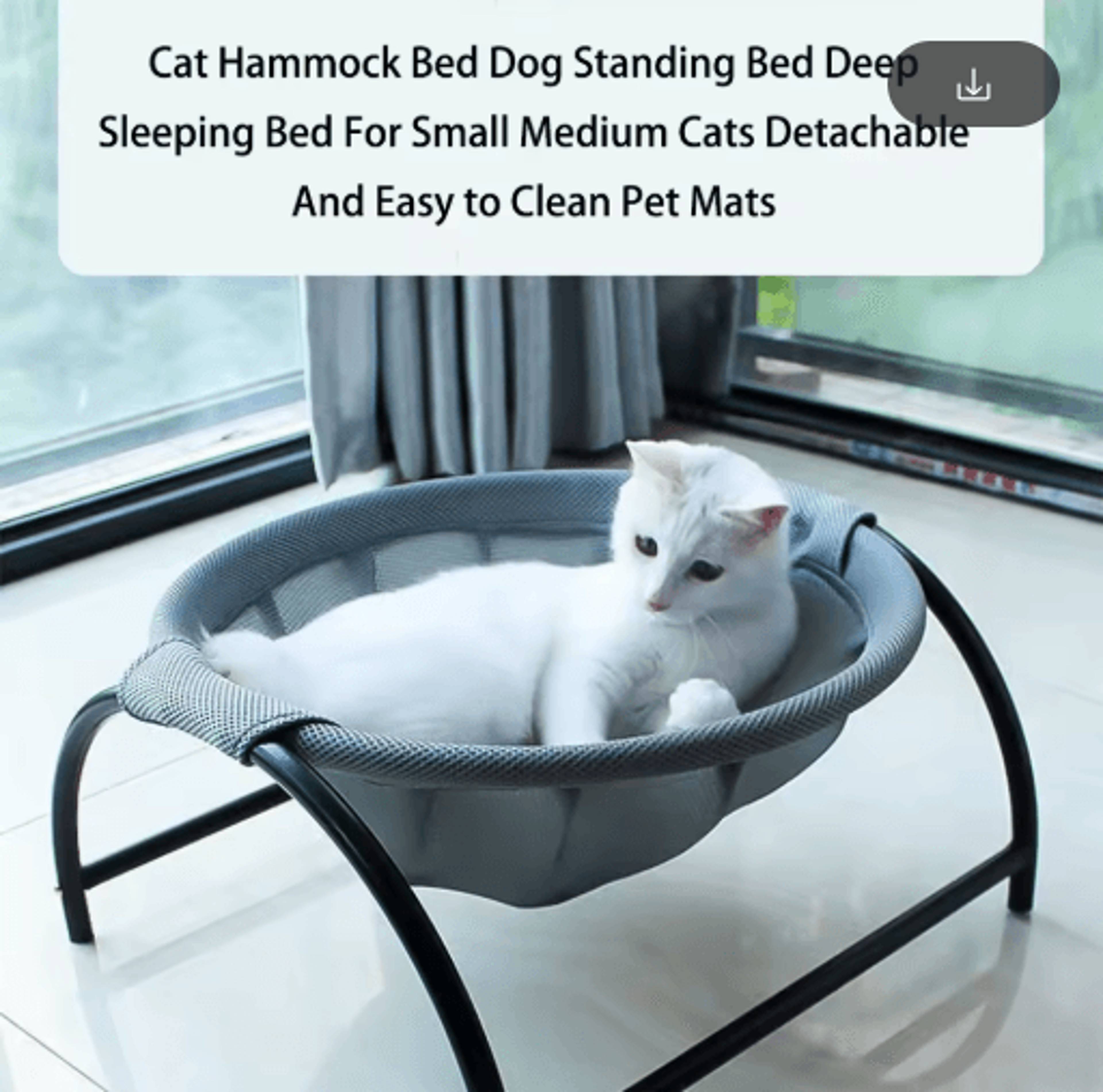 Cozy Lift Cat Hammock Bed Elevated Pet Hanging Bed For Deep Sleep  Easy Cleaning 0