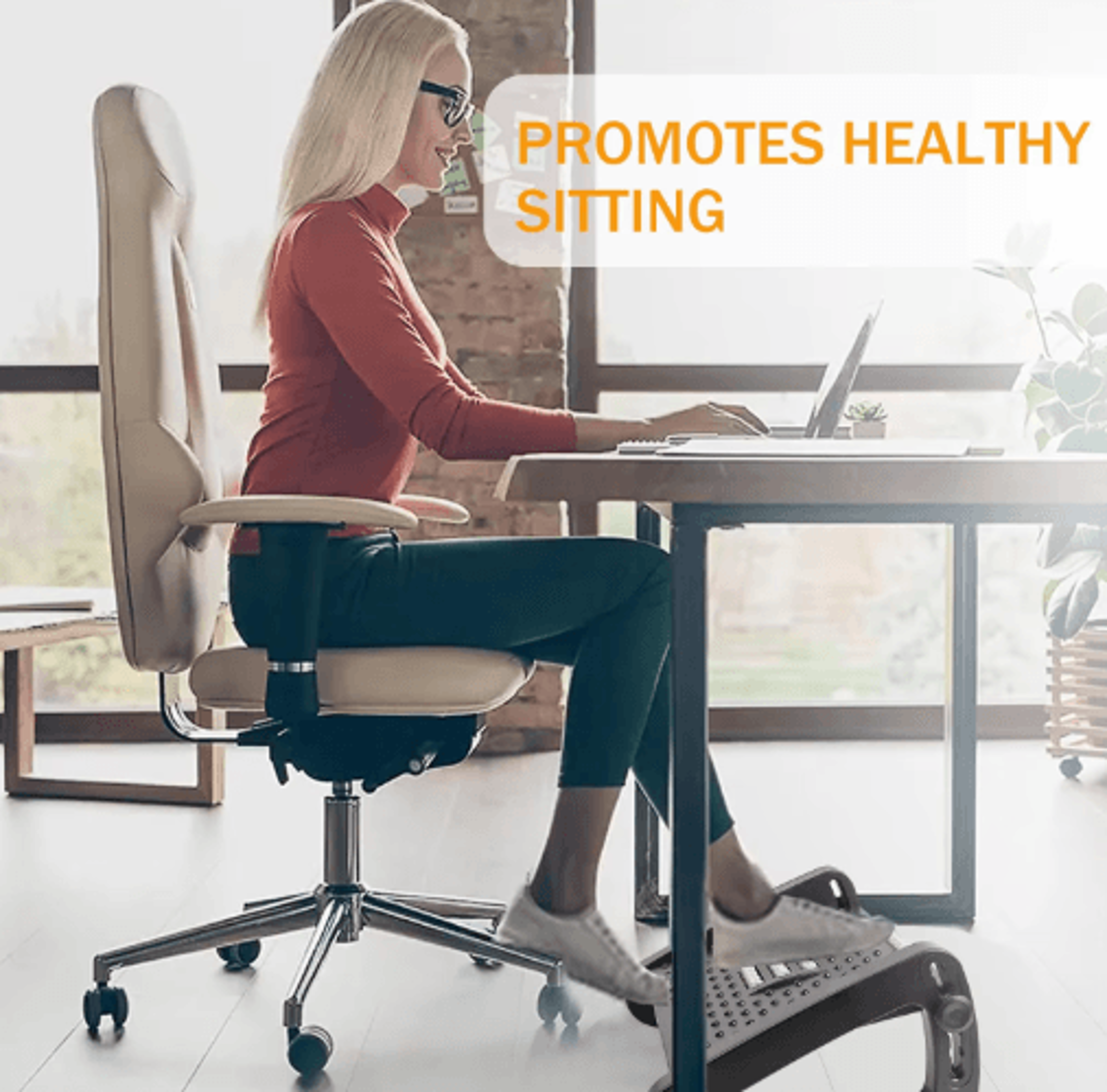 ErgoEase Under Desk Footrest  Adjustable Ergonomic Foot Stool With Massage Rollers 4