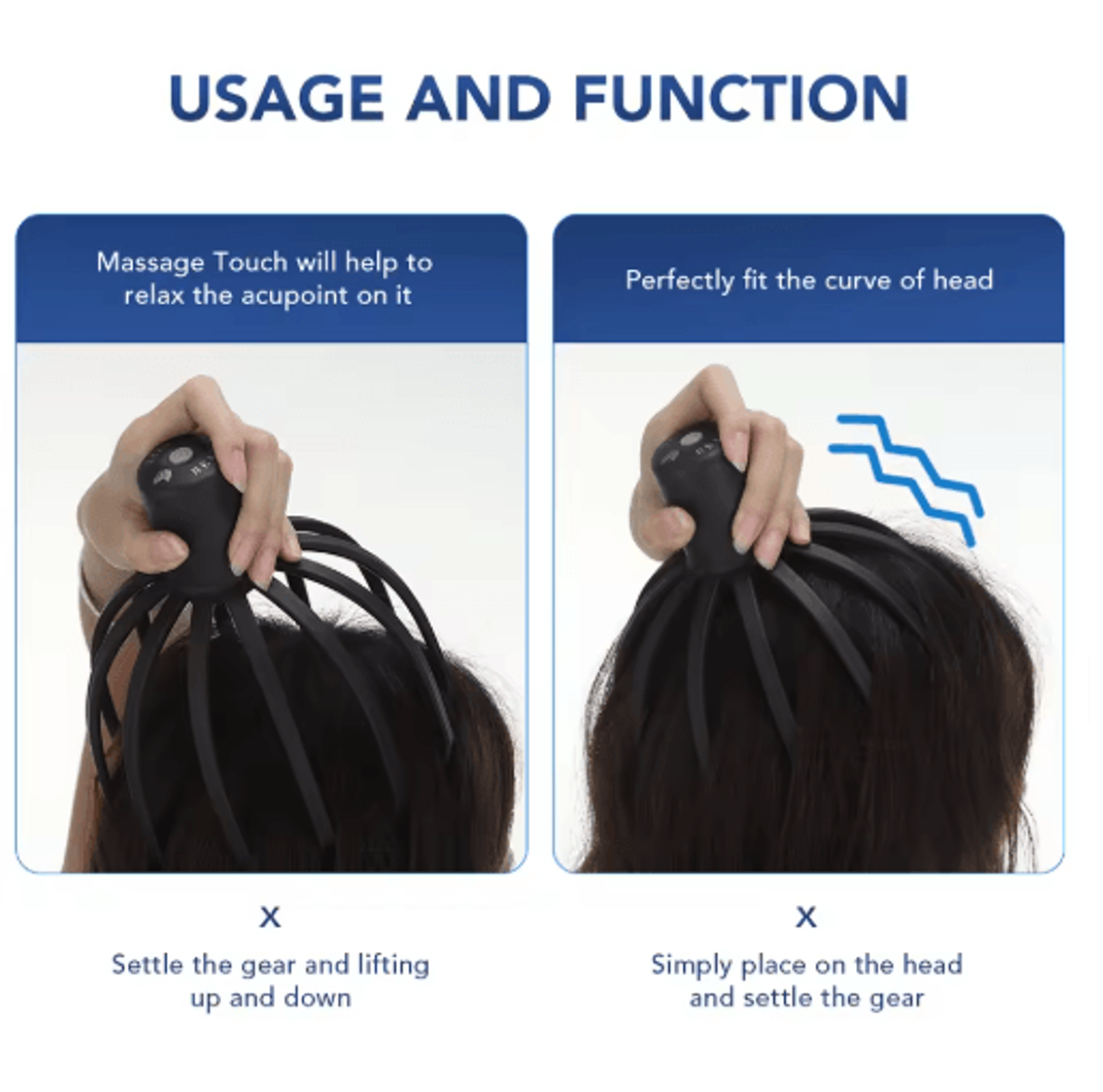 Electric Scalp Massager With 12 Claw Nodes  USB Rechargeable Head Massager For Stress Relief  Hair  4