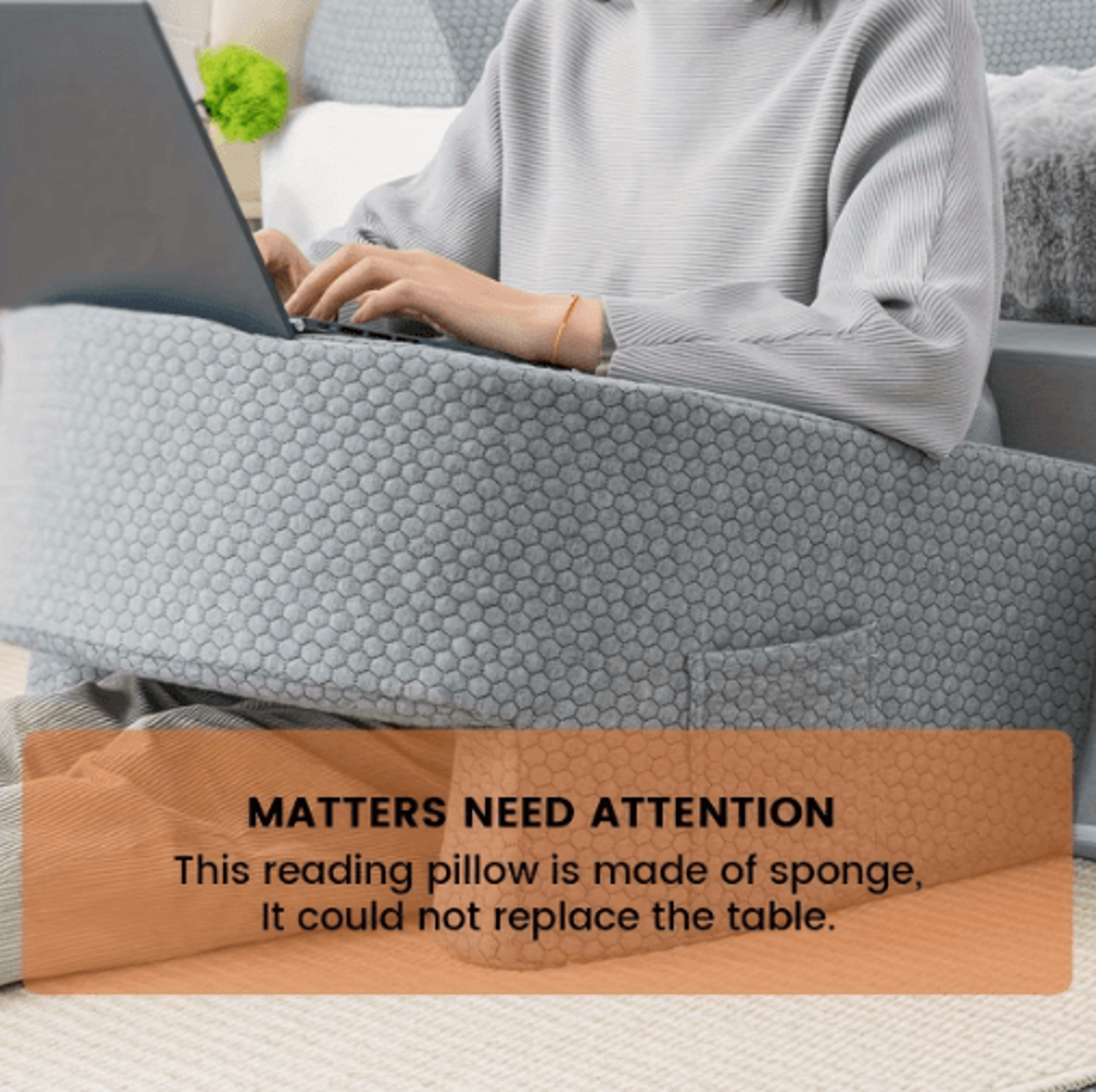 Extra Large Memory Foam Reading Pillow With Armrests  Ergonomic Reading Pillow For Gaming Work  Rel 4