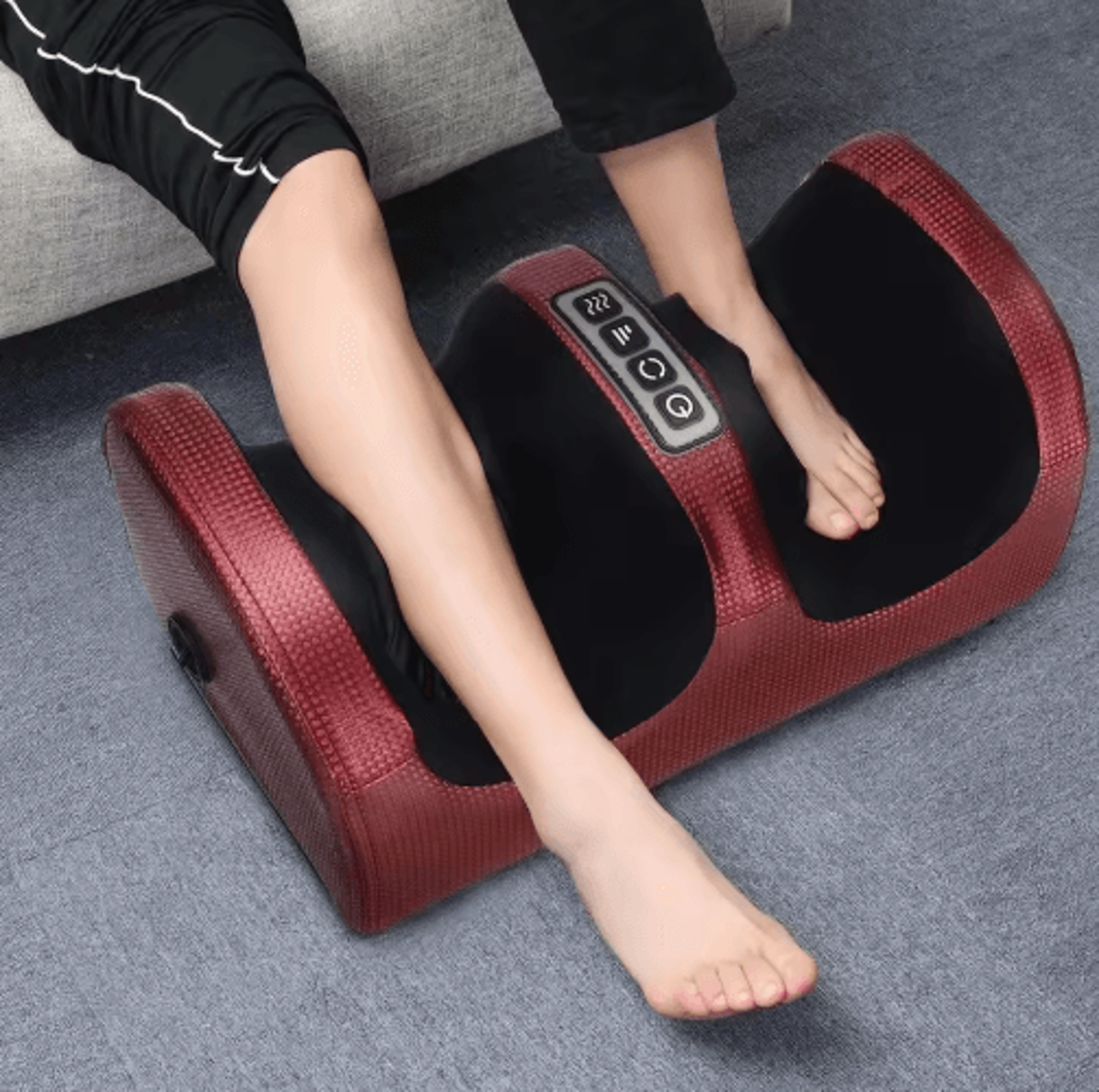 electric shiatsu foot & calf massager with heat – deep tissue foot massager machine for pain & fatigue relief