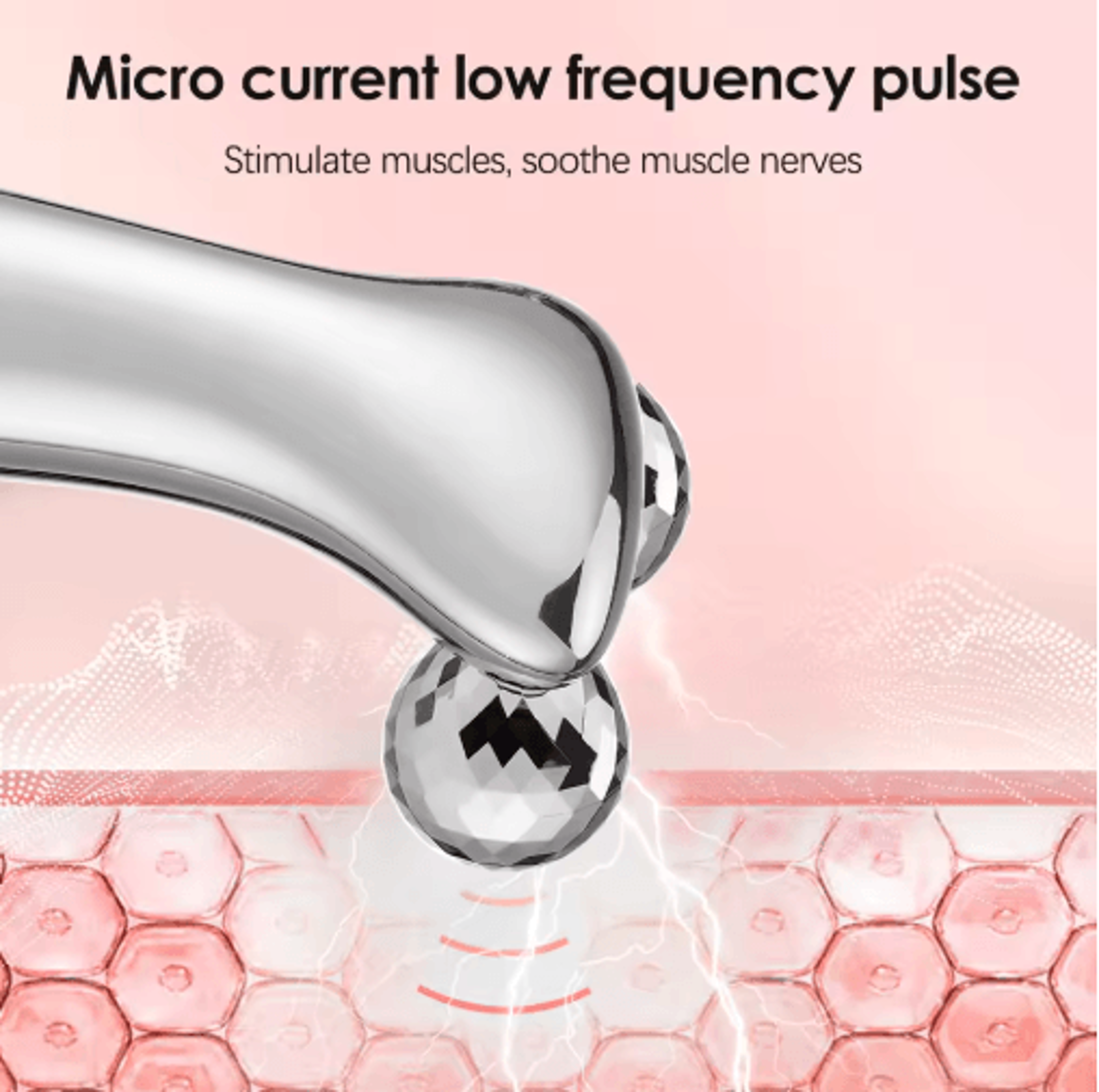 Microcurrent Facial Roller Massager  Lifting Facial Slimming Device For Firming  Skin Tightening 5