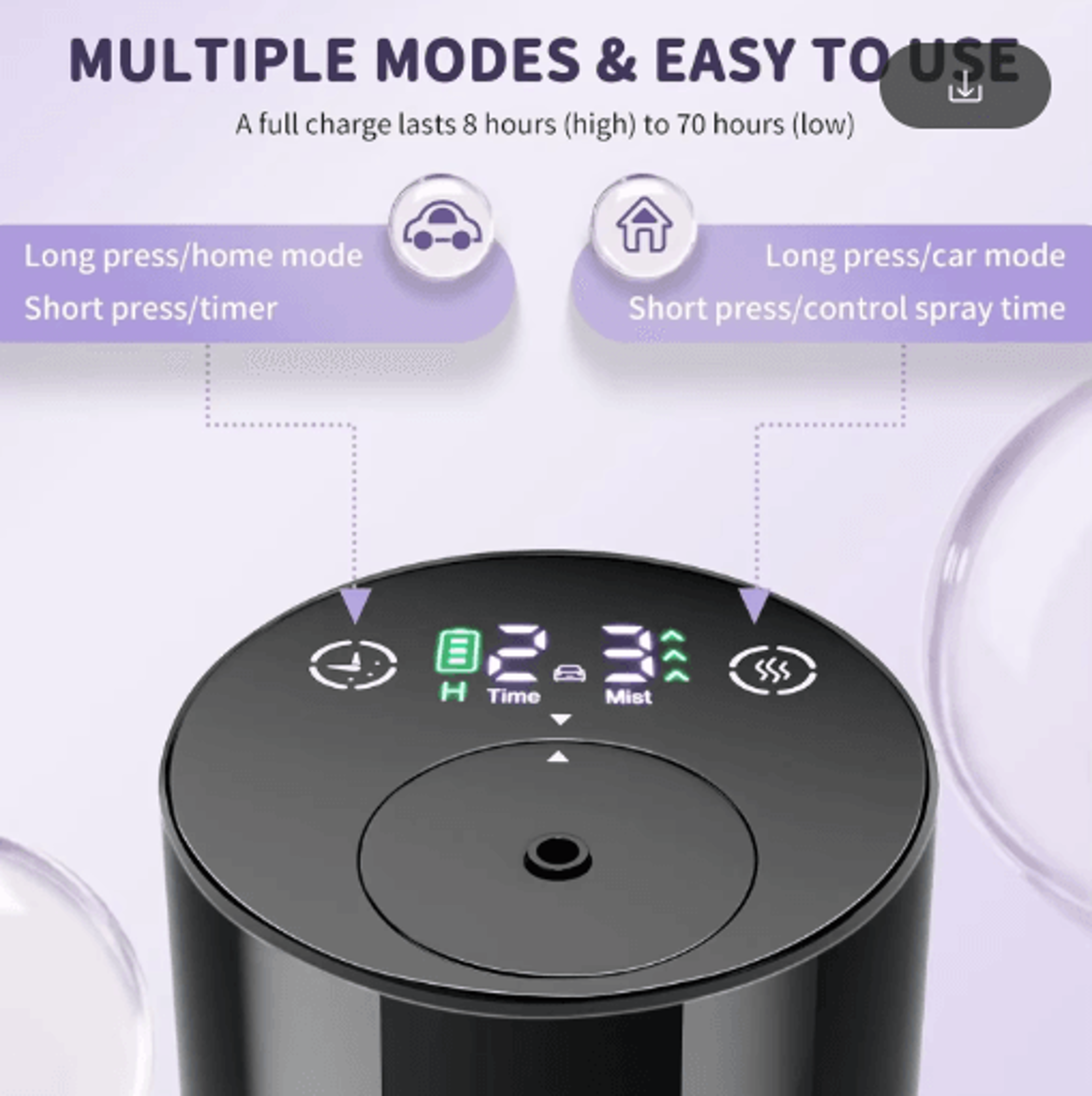 Portable Cordless Essential Oil Diffuser USB Rechargeable Essential Oil Diffuser For Car Home  Offi 7