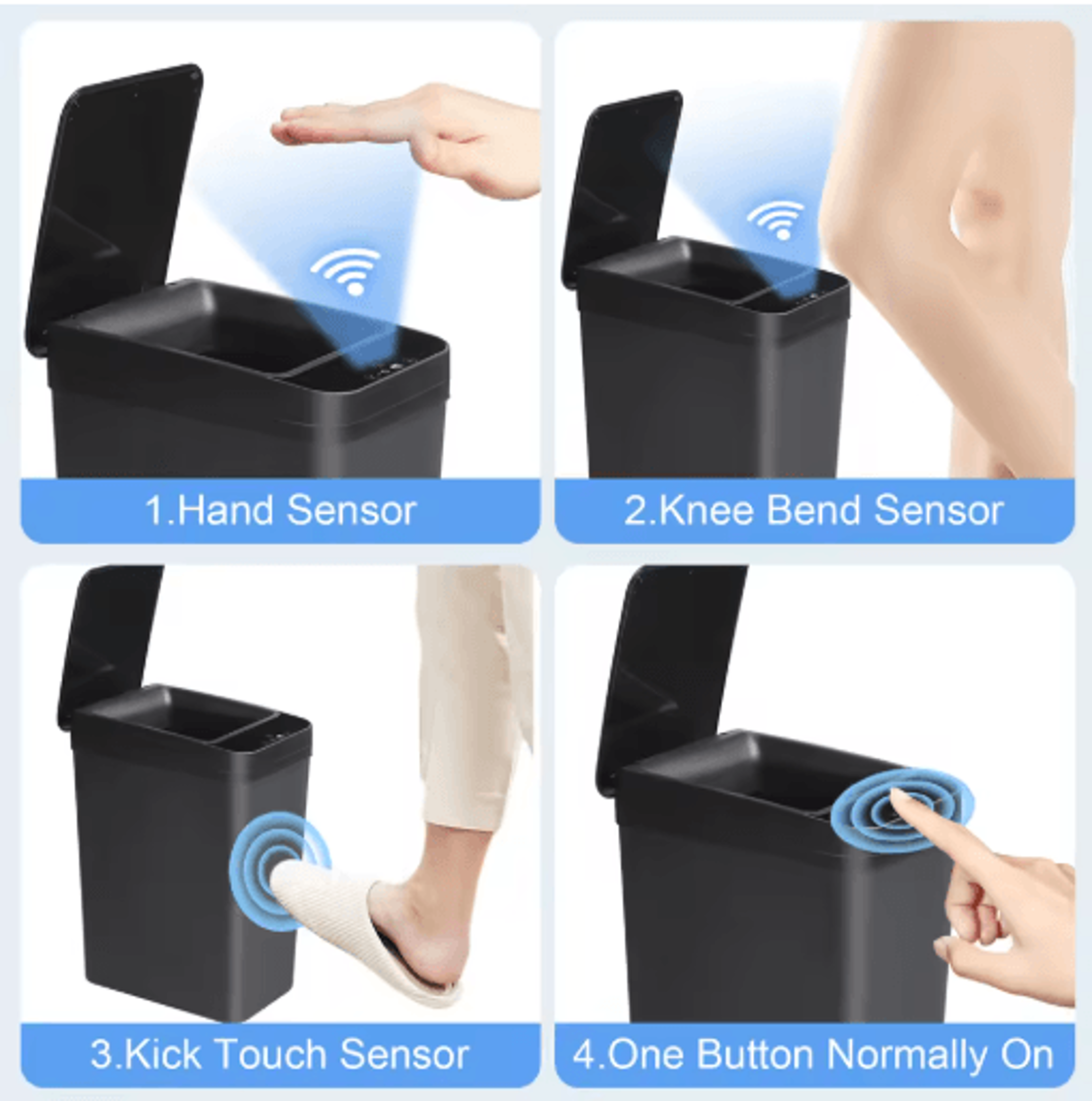 2 Pack 12L Automatic Trash Can Slim Touchless Trash Can With Motion Sensor Lid 1