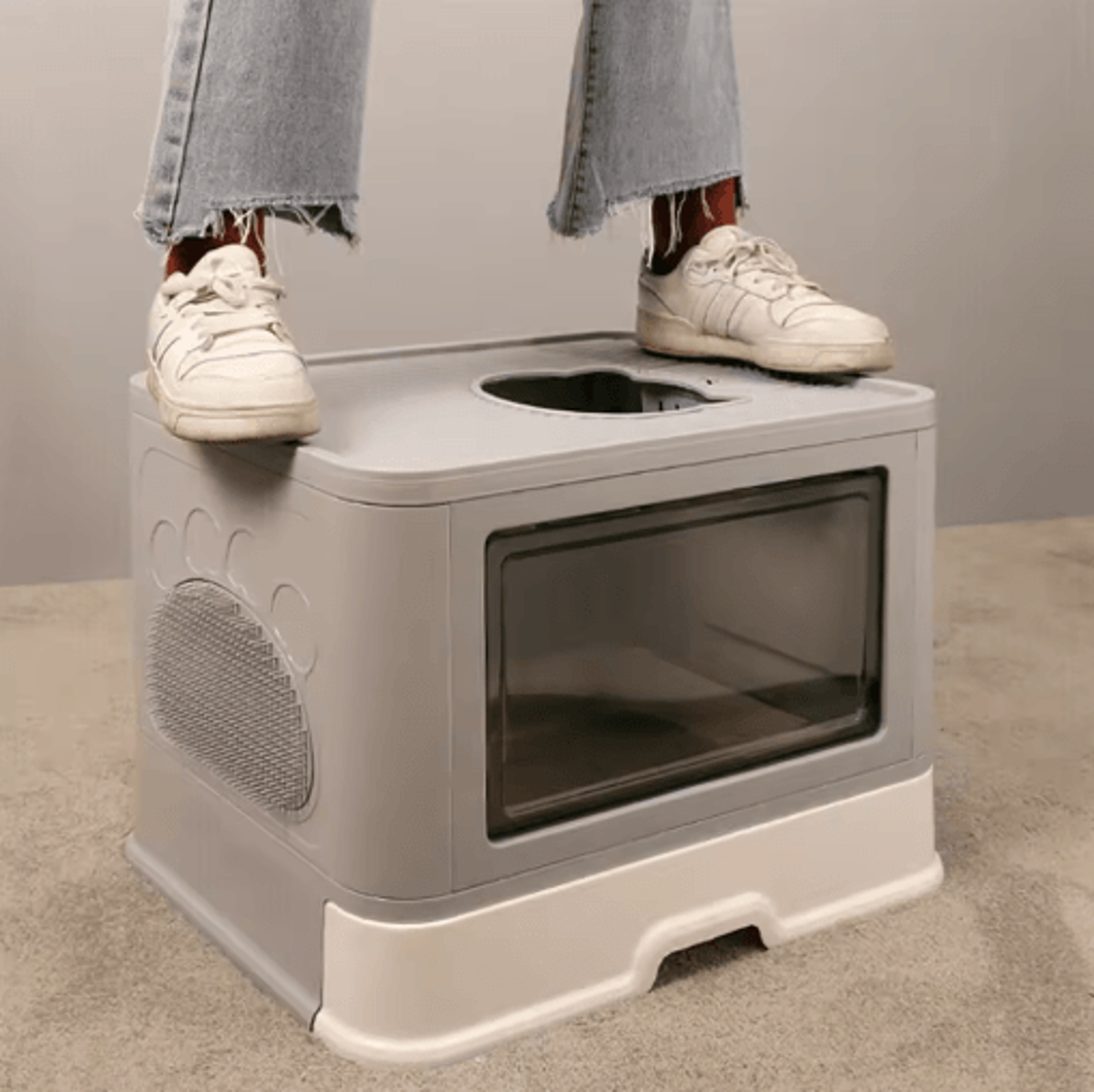 Foldable Enclosed Cat Litter Box With Top Exit Space Saving Enclosed Cat Litter Box With Scoop 2