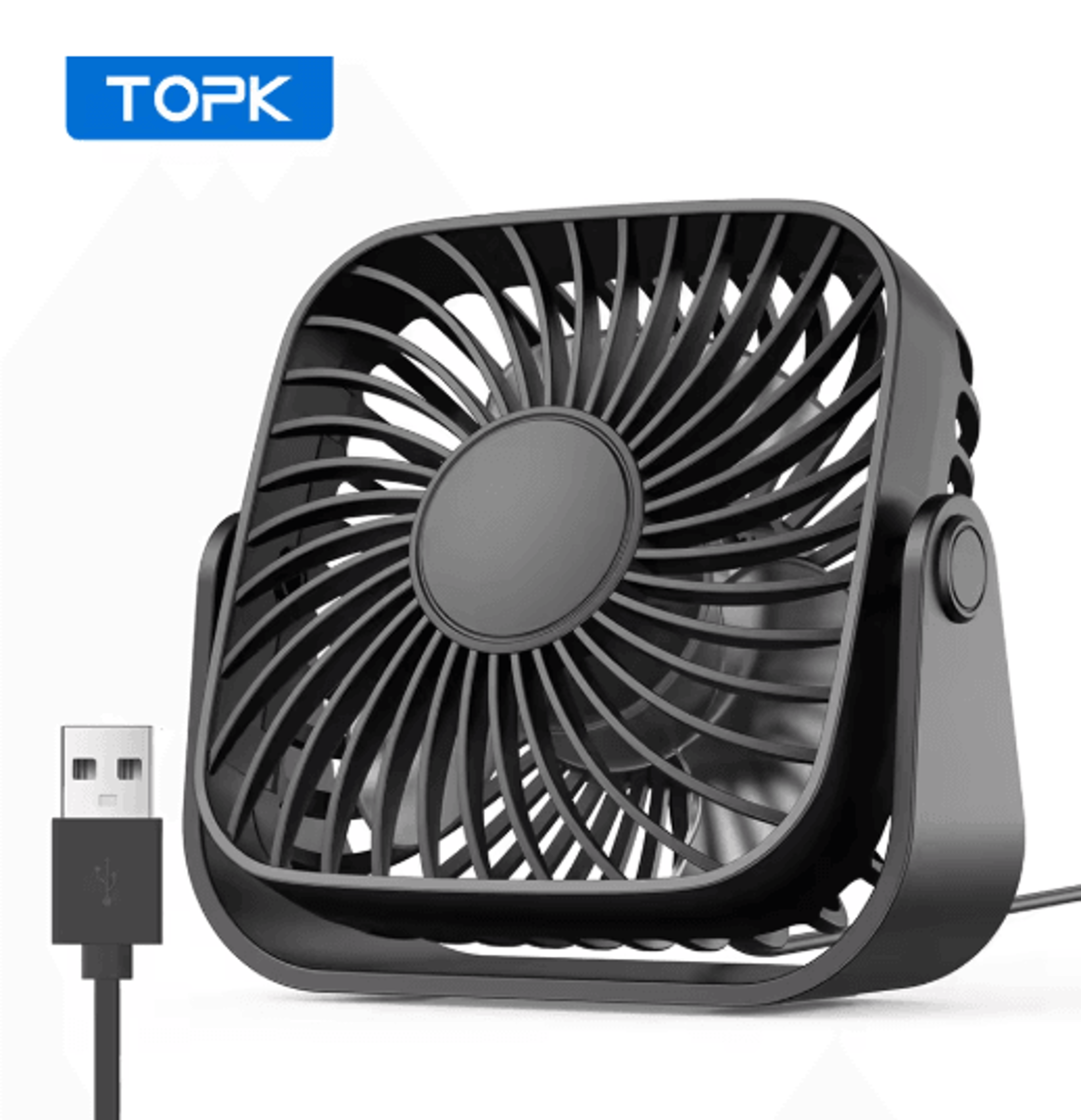 4Inch USB Portable Mini Fan Quiet Adjustable Desk  Camping Personal Fan 4