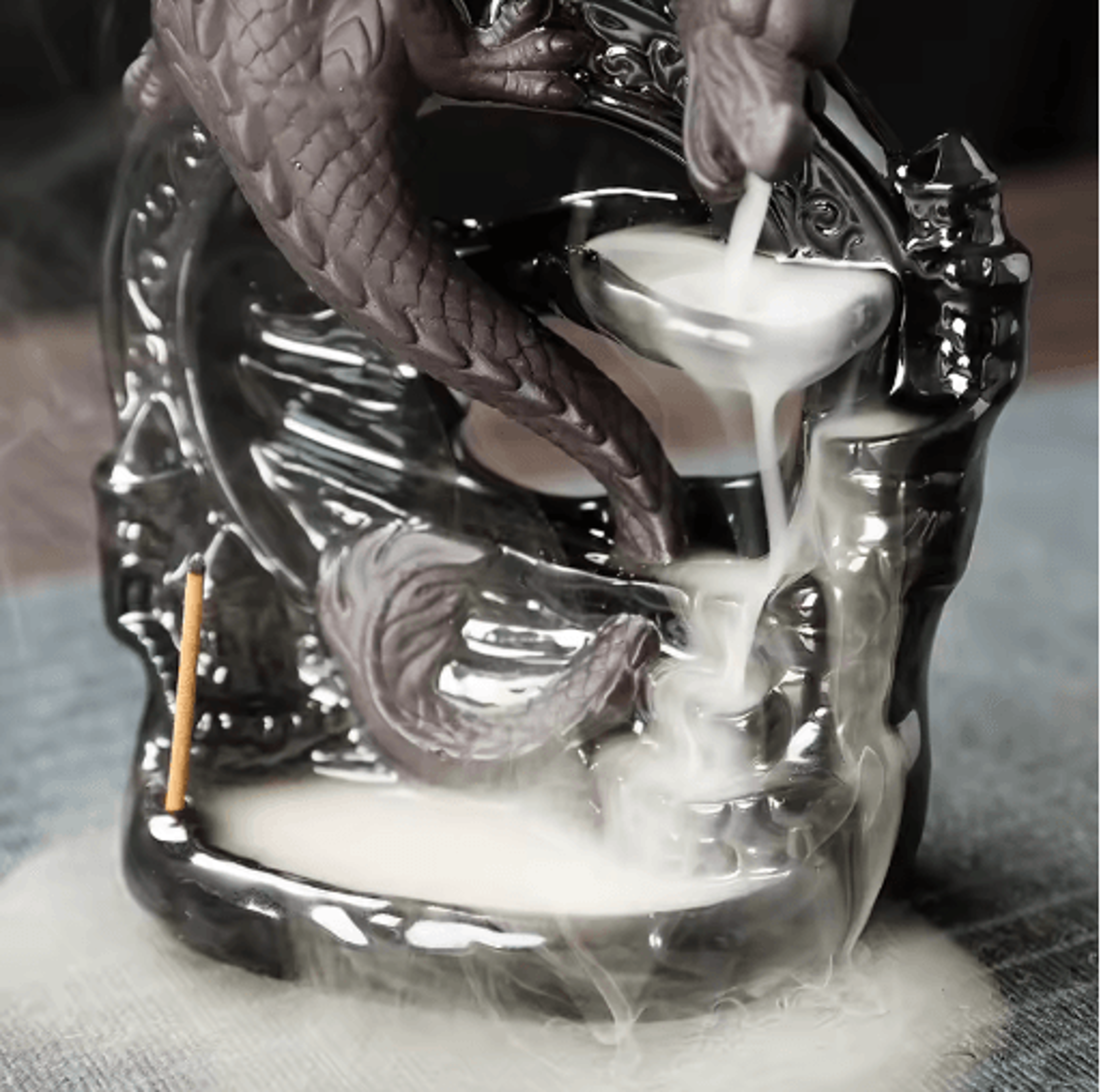 Ceramic Dragon Backflow Incense Burner Vintage Aromatherapy Decor For Home  Relaxation 4