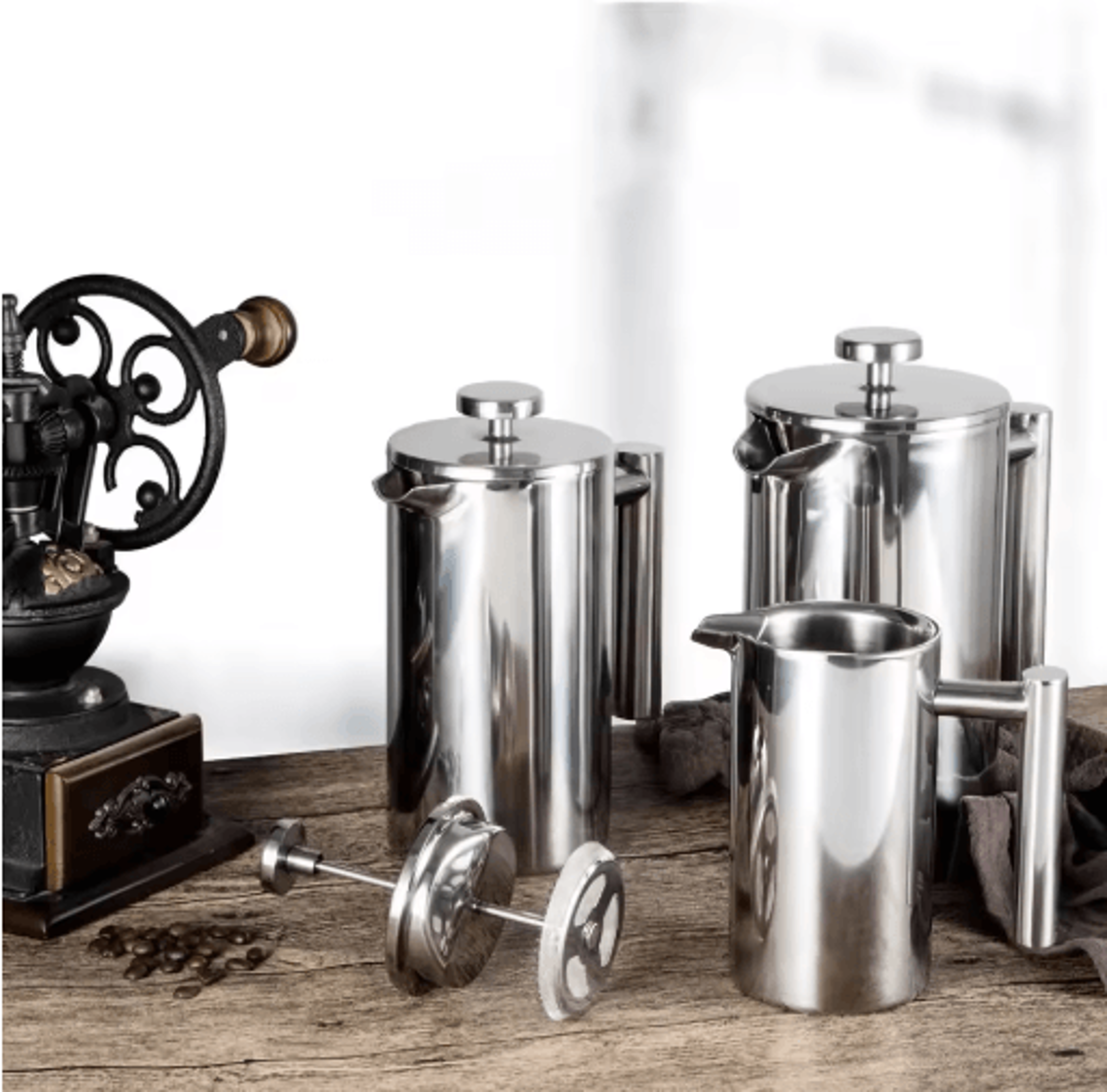 Stainless Steel French Press Coffee Maker Double Wall Insulated Manual Coffee Brewer 350ml1000ml 6