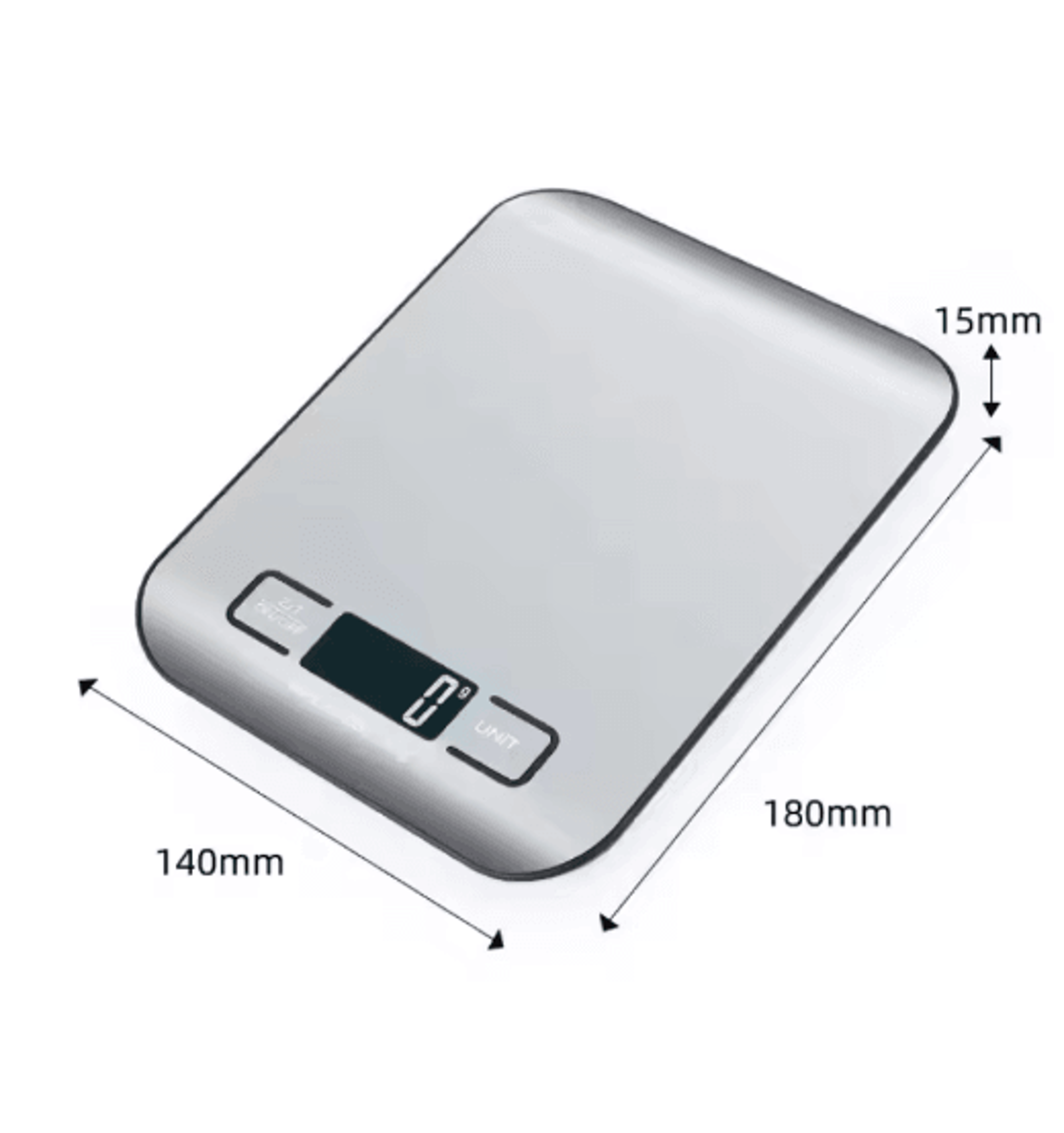 Digital Kitchen Scale With LED Display Precision Stainless Steel Food Weighing Scale 5kg Capacity 2