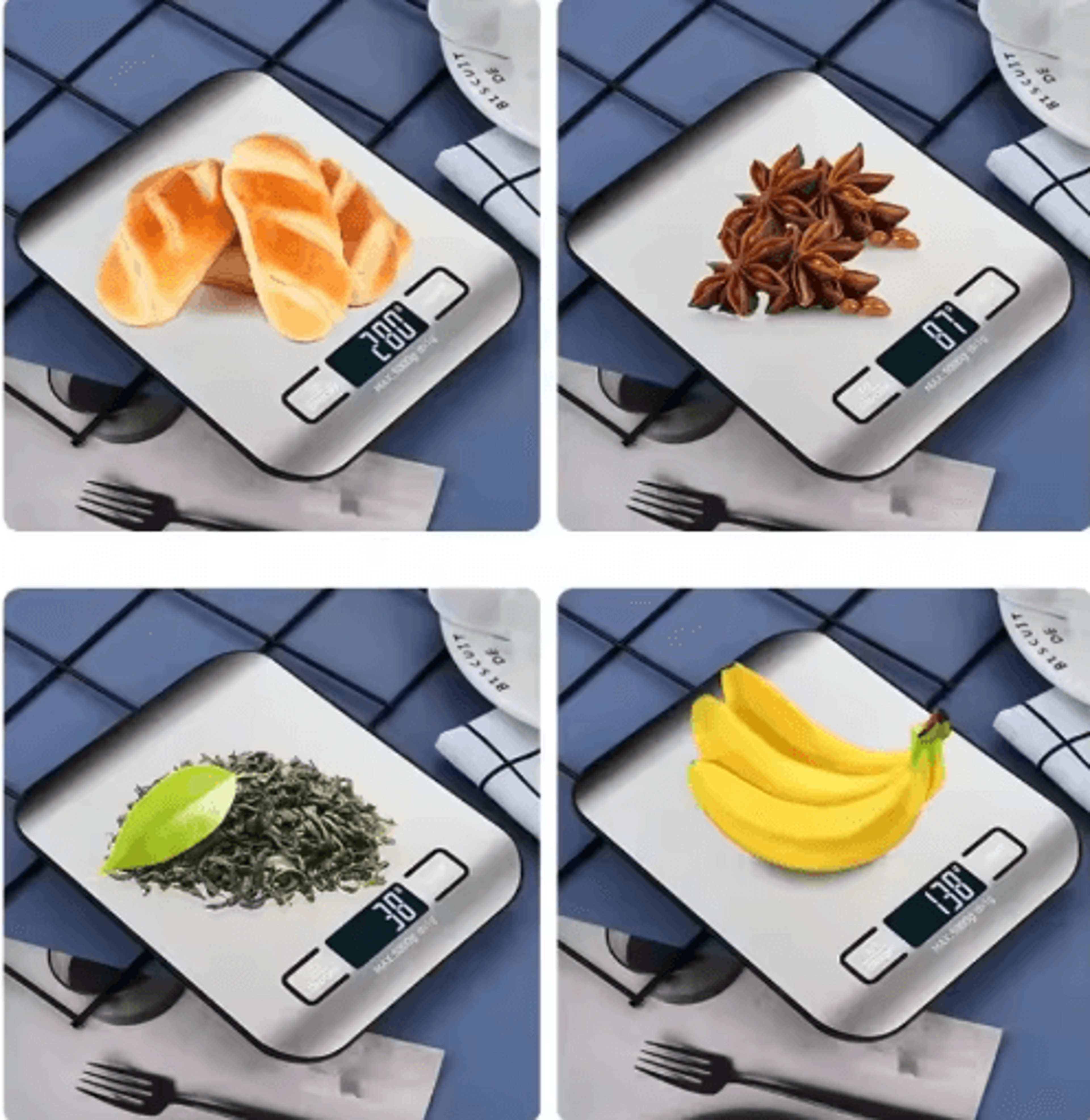 Digital Kitchen Scale With LED Display Precision Stainless Steel Food Weighing Scale 5kg Capacity 3