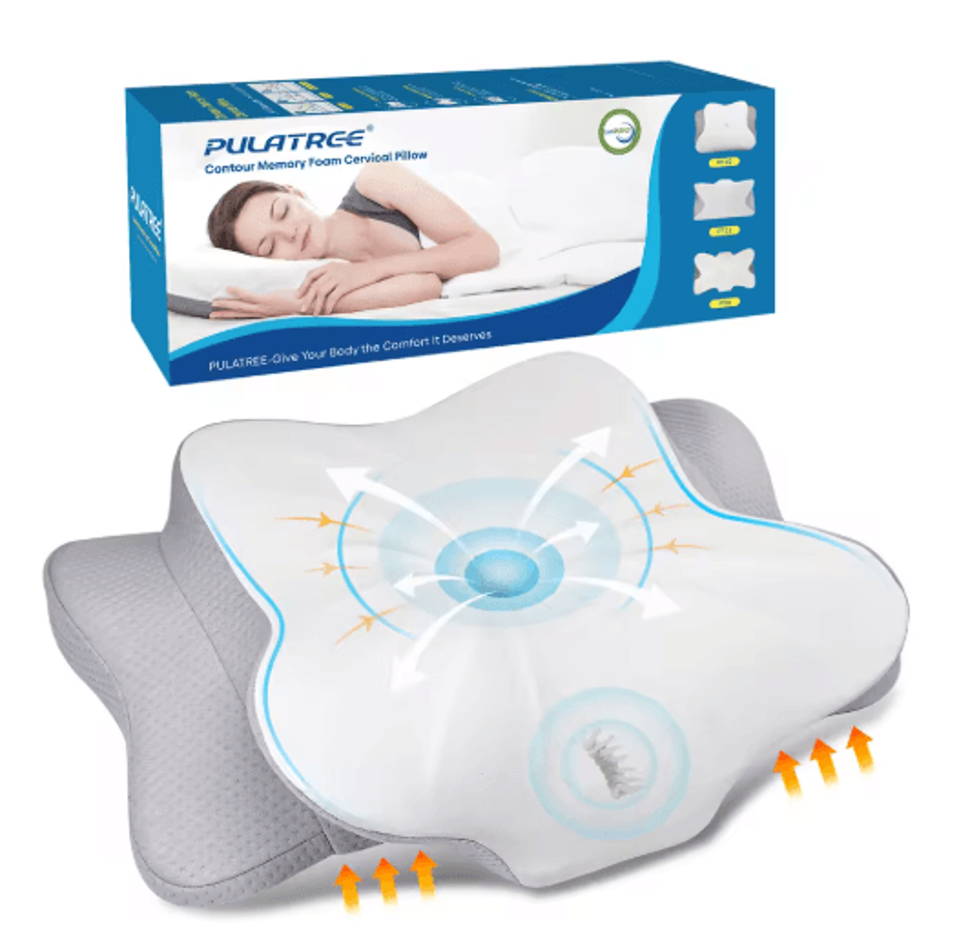 Orthopedic Memory Foam Cervical Pillow Ergonomic Neck Support With Breathable Slow Rebound Design 1