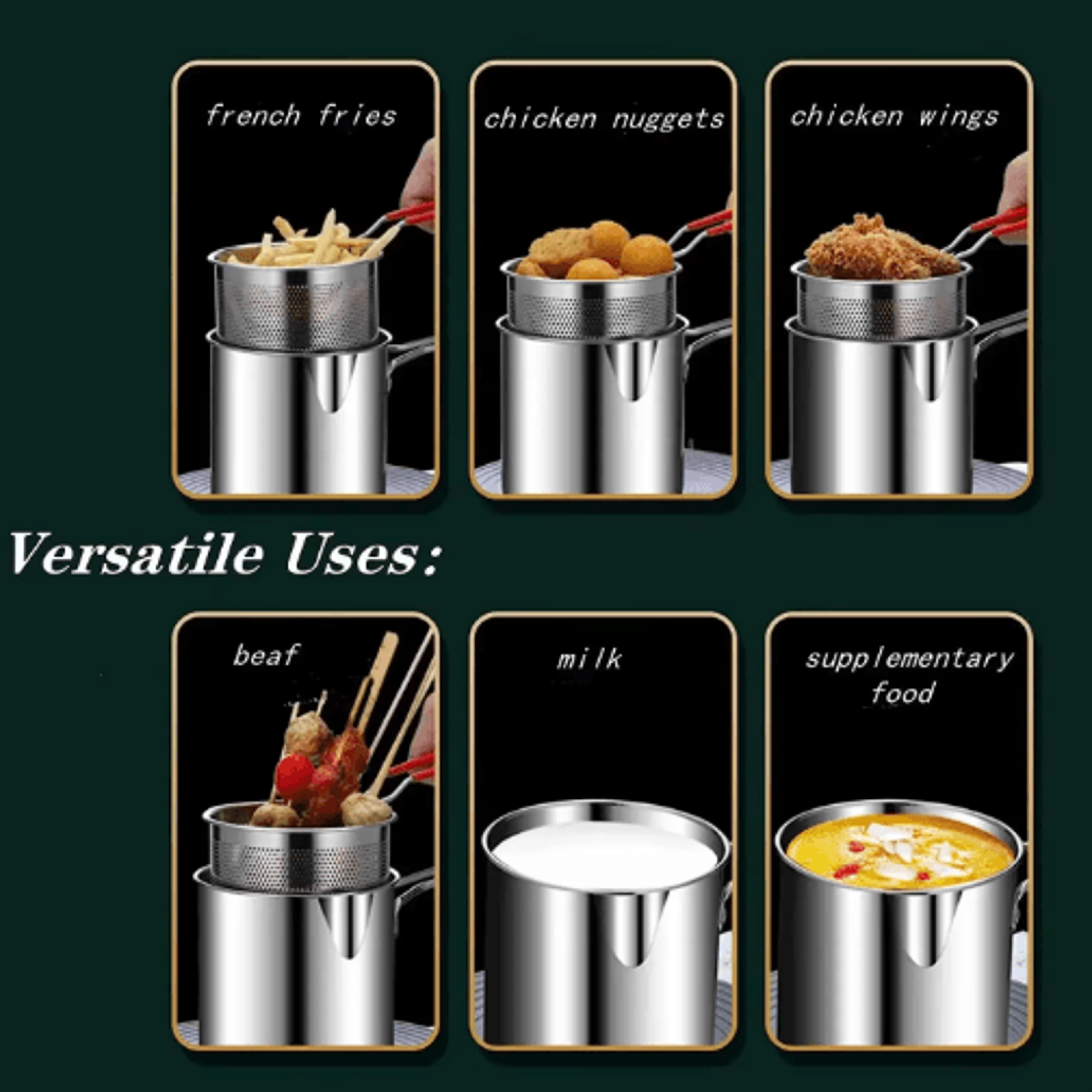 Stainless Steel Deep Fryer Pot With Basket  Compact Home Frying Pot For Crispy Chicken  More 2