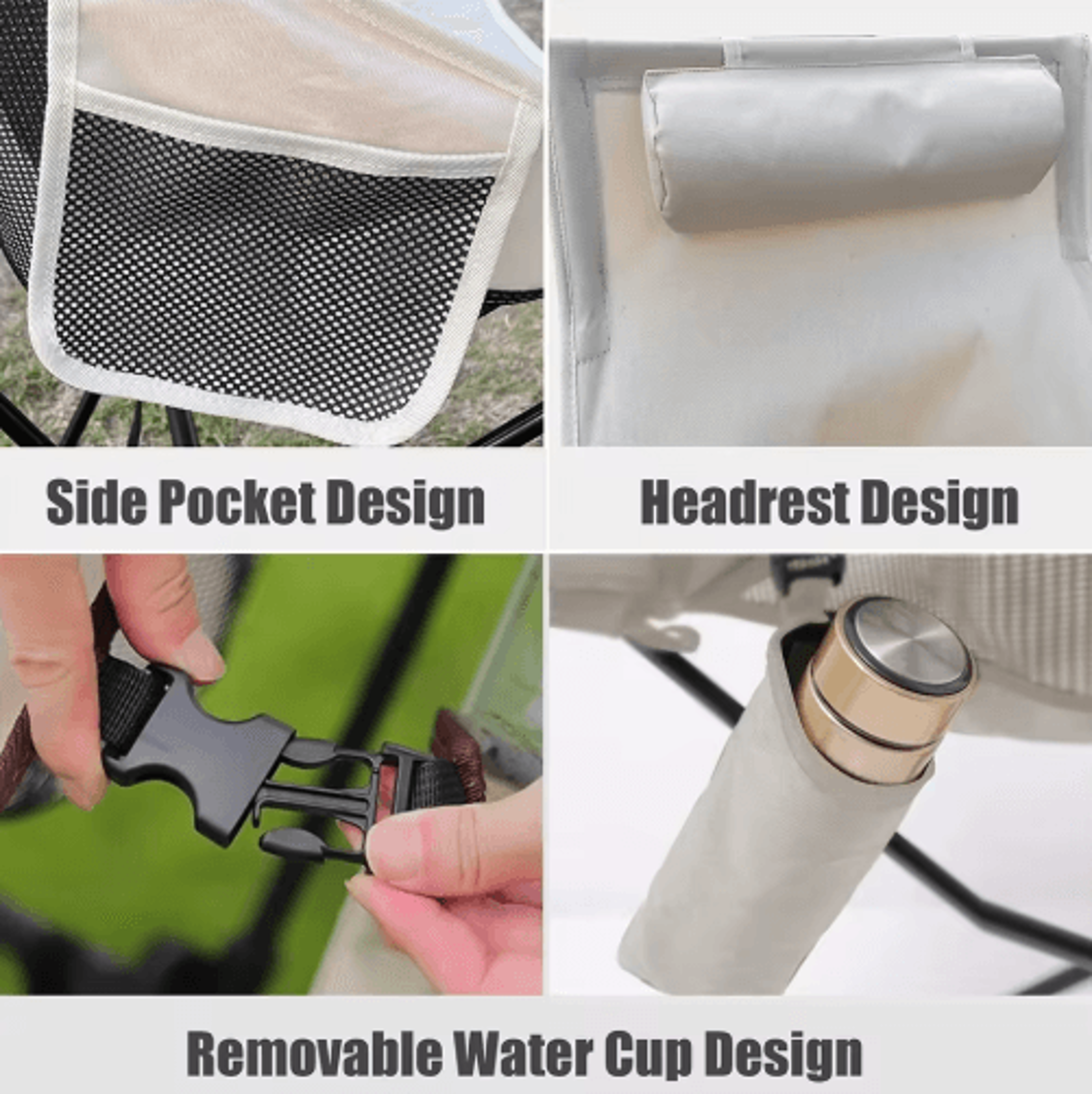 WESTTUNE Portable Camping Chair With Headrest  Lightweight Folding Aluminum Outdoor Chair 6