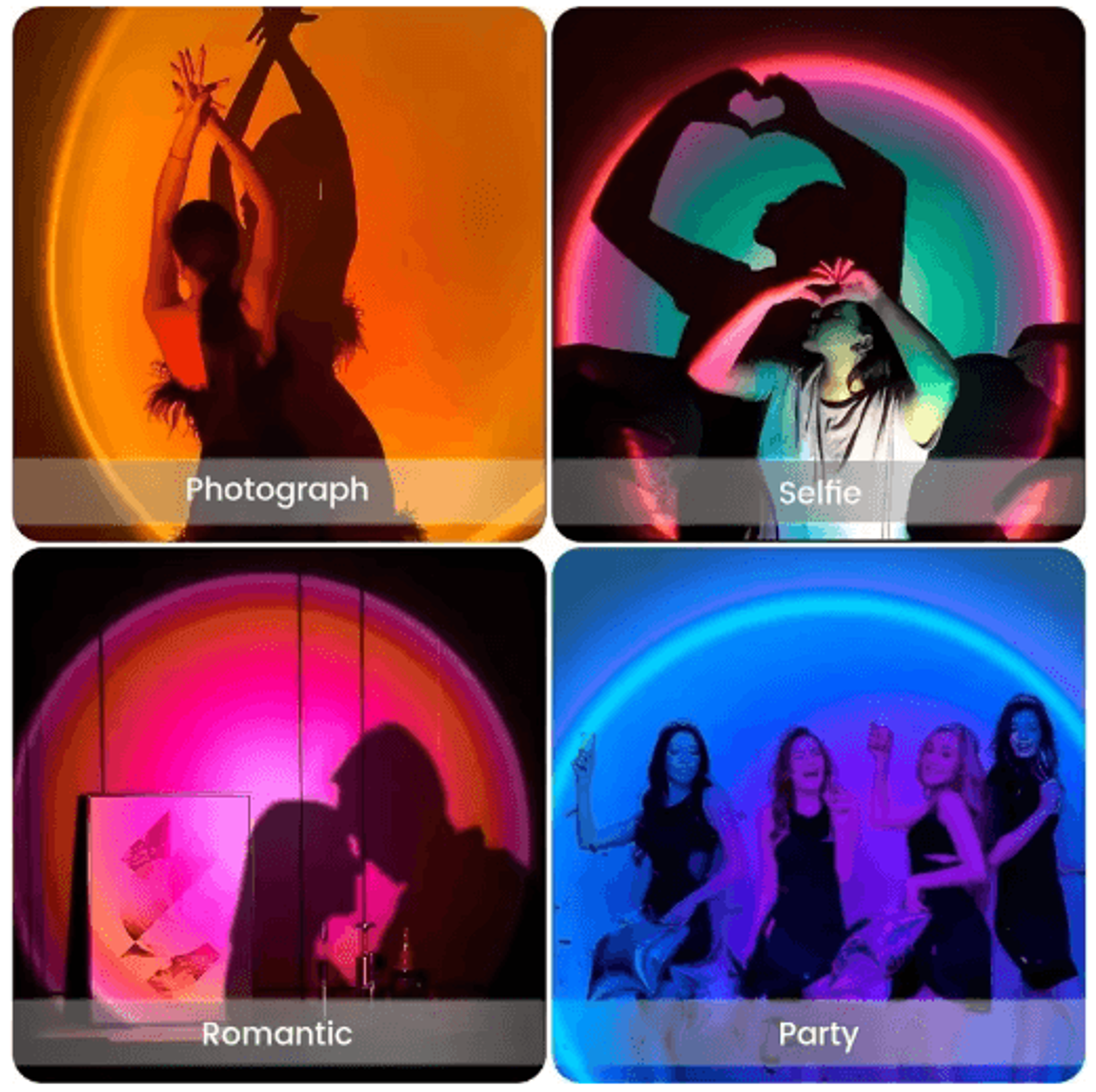 16Color Sunset Projection Lamp With Remote Control  Builtin Earbuds 2