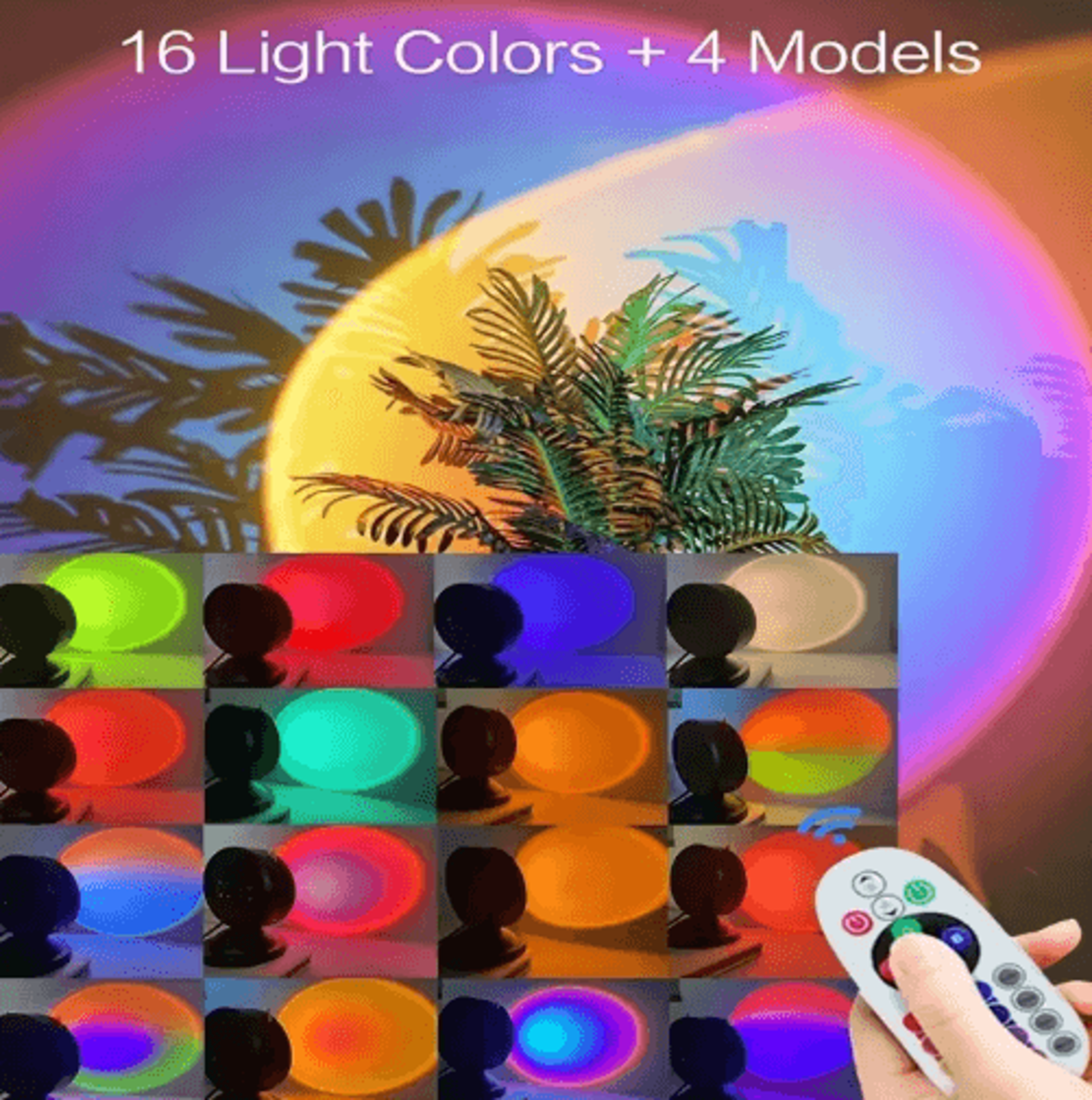 16Color Sunset Projection Lamp With Remote Control  Builtin Earbuds 3