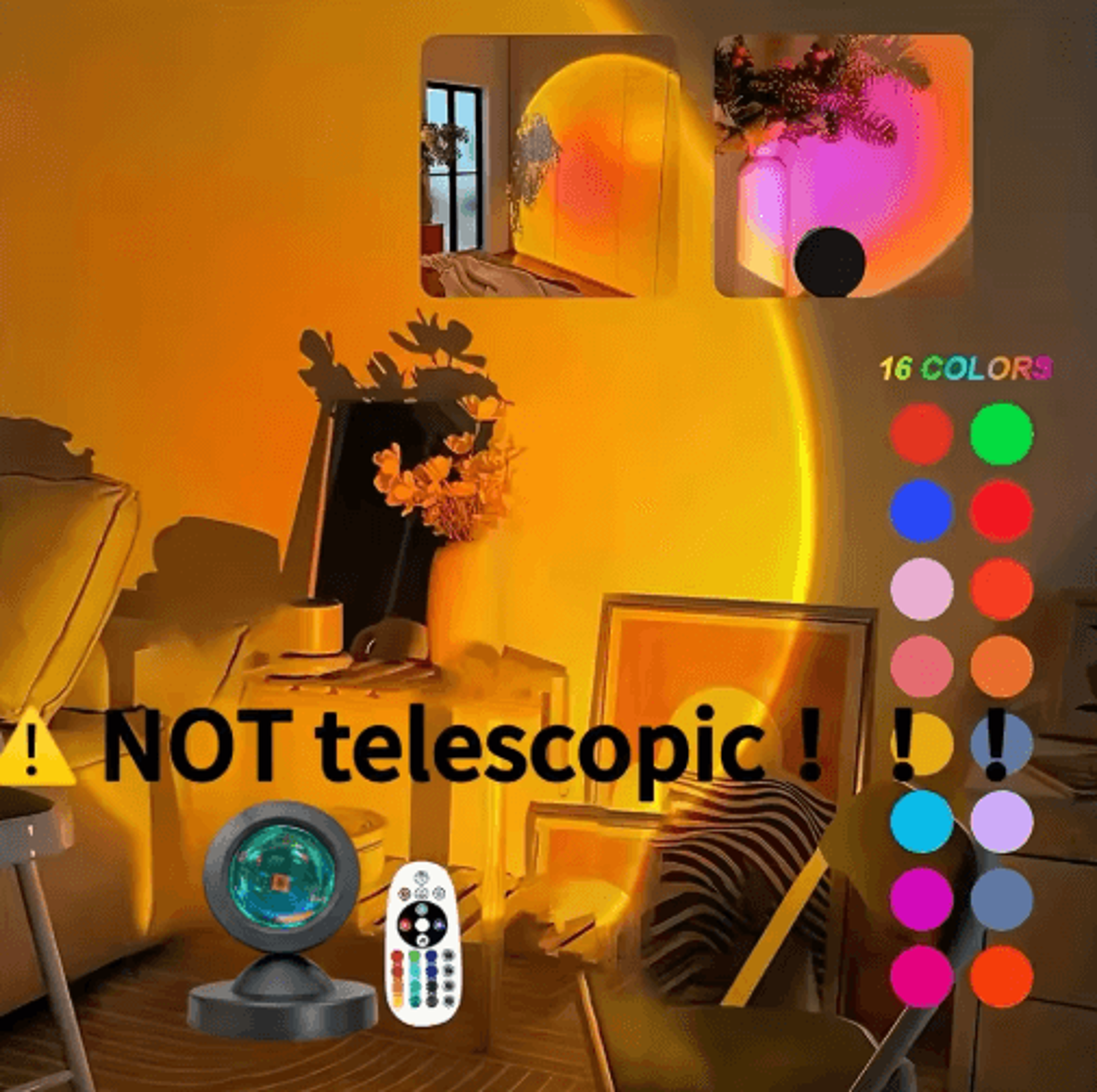 16Color Sunset Projection Lamp With Remote Control  Builtin Earbuds 5