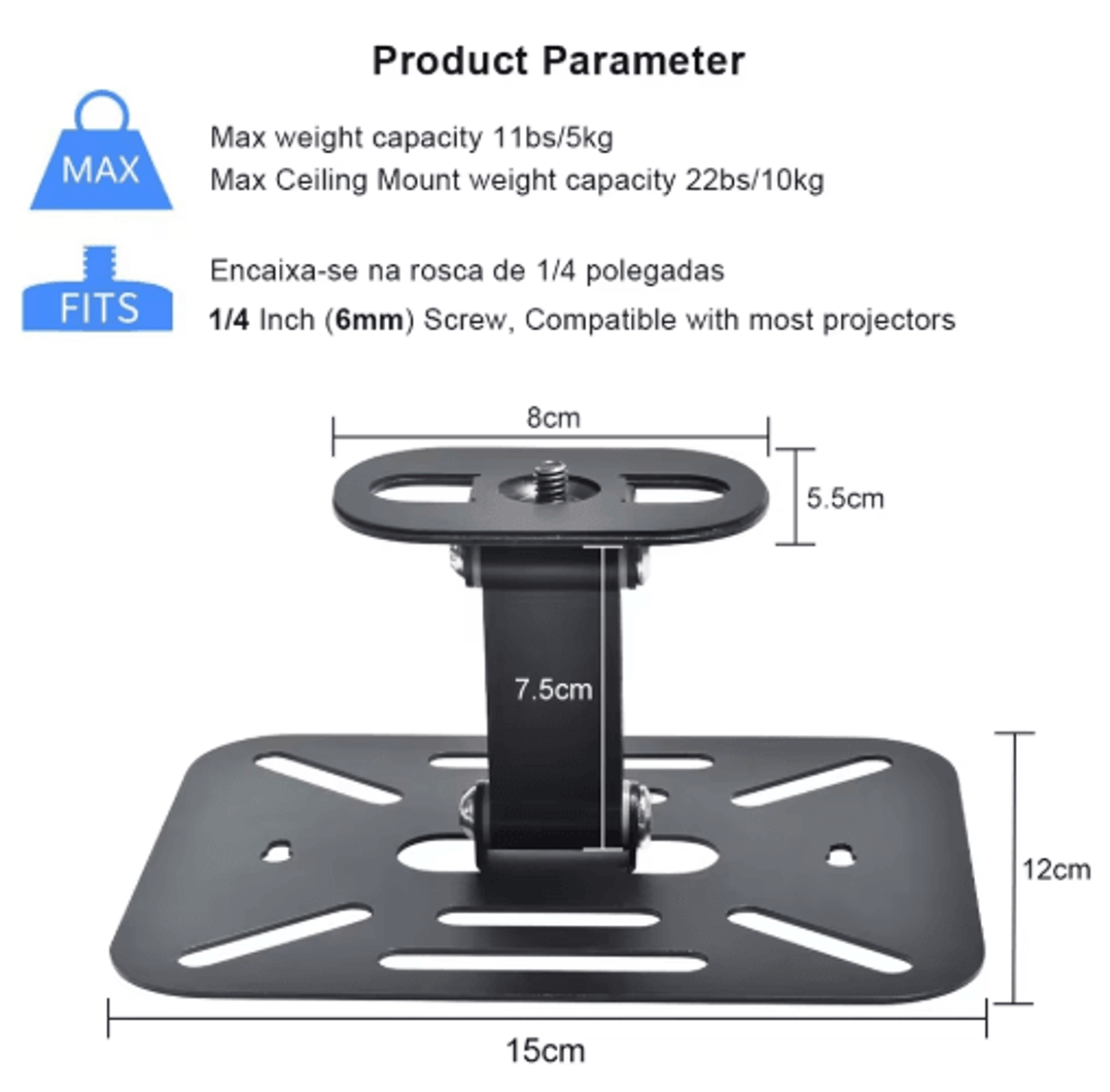 Universal Adjustable Projector Stand  Wall Mount Bracket For Home And Office 2