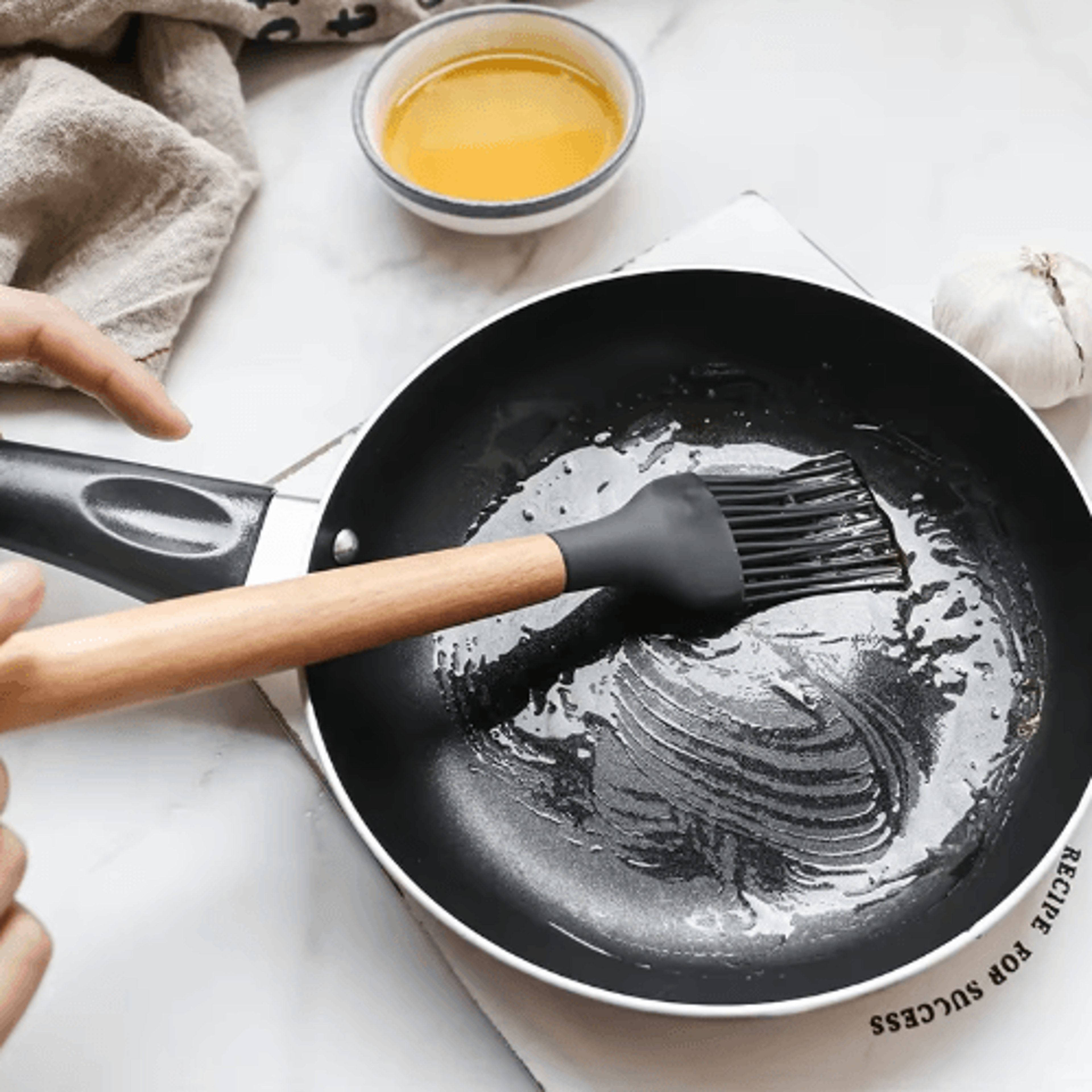 12Piece Silicone Kitchen Utensil Set  NonStick Cooking Tools With Wooden Handles 8